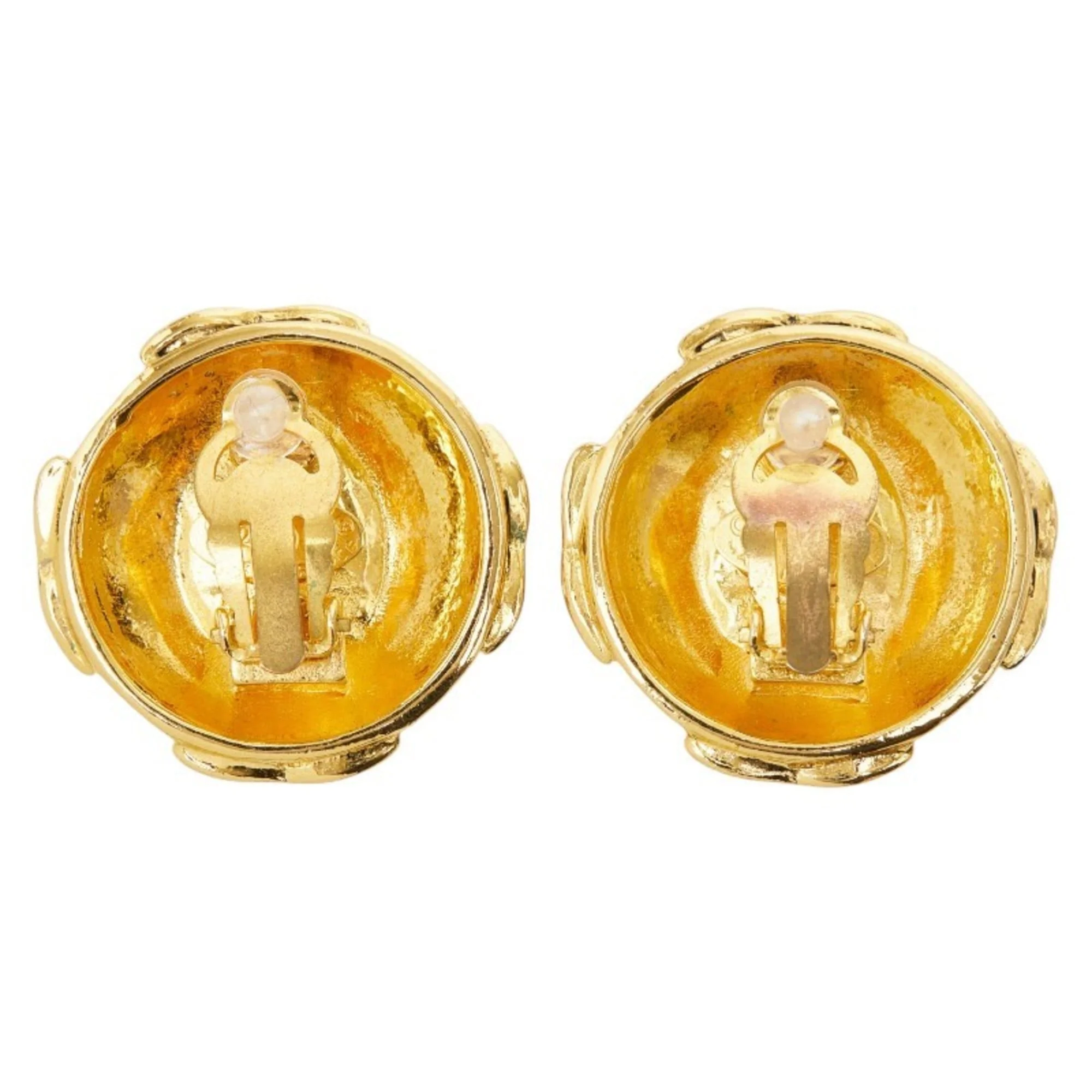 CC Logo Clip-On Earrings Gold-Tone Metal Gold-Tone Metal - Image 3