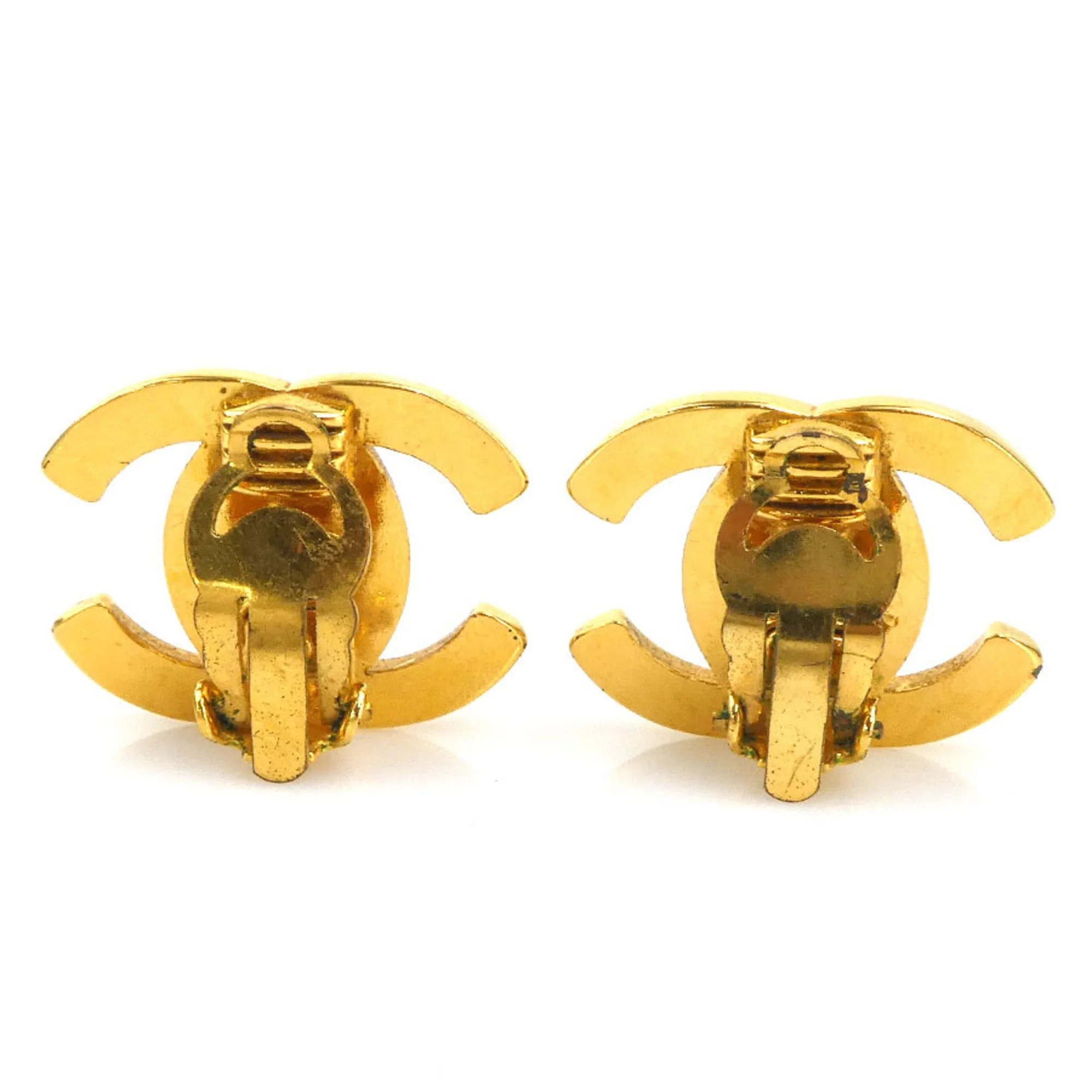CC Logo Clip-On Earrings Gold-Tone Metal Gold-Tone Metal - Image 4