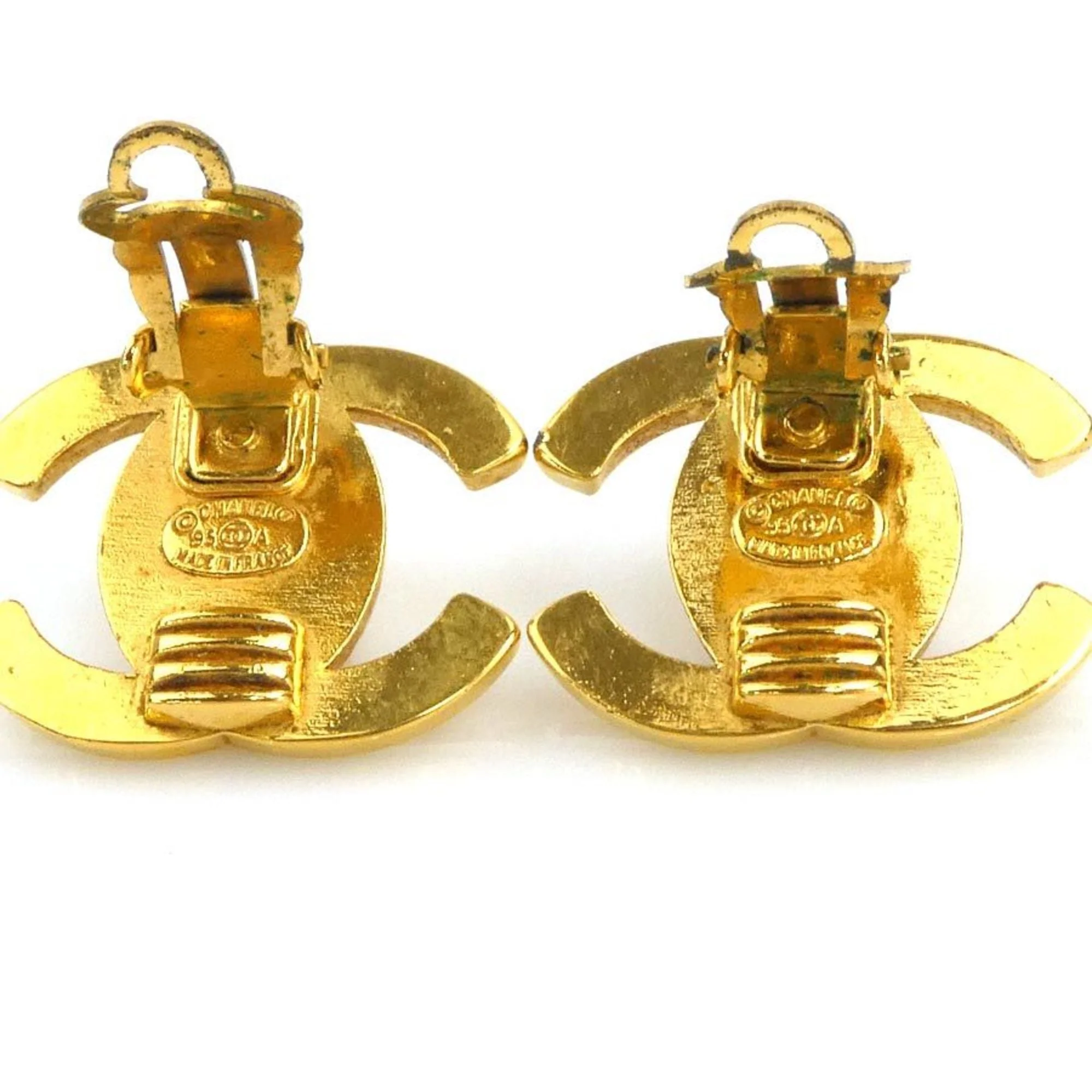 CC Logo Clip-On Earrings Gold-Tone Metal Gold-Tone Metal - Image 7