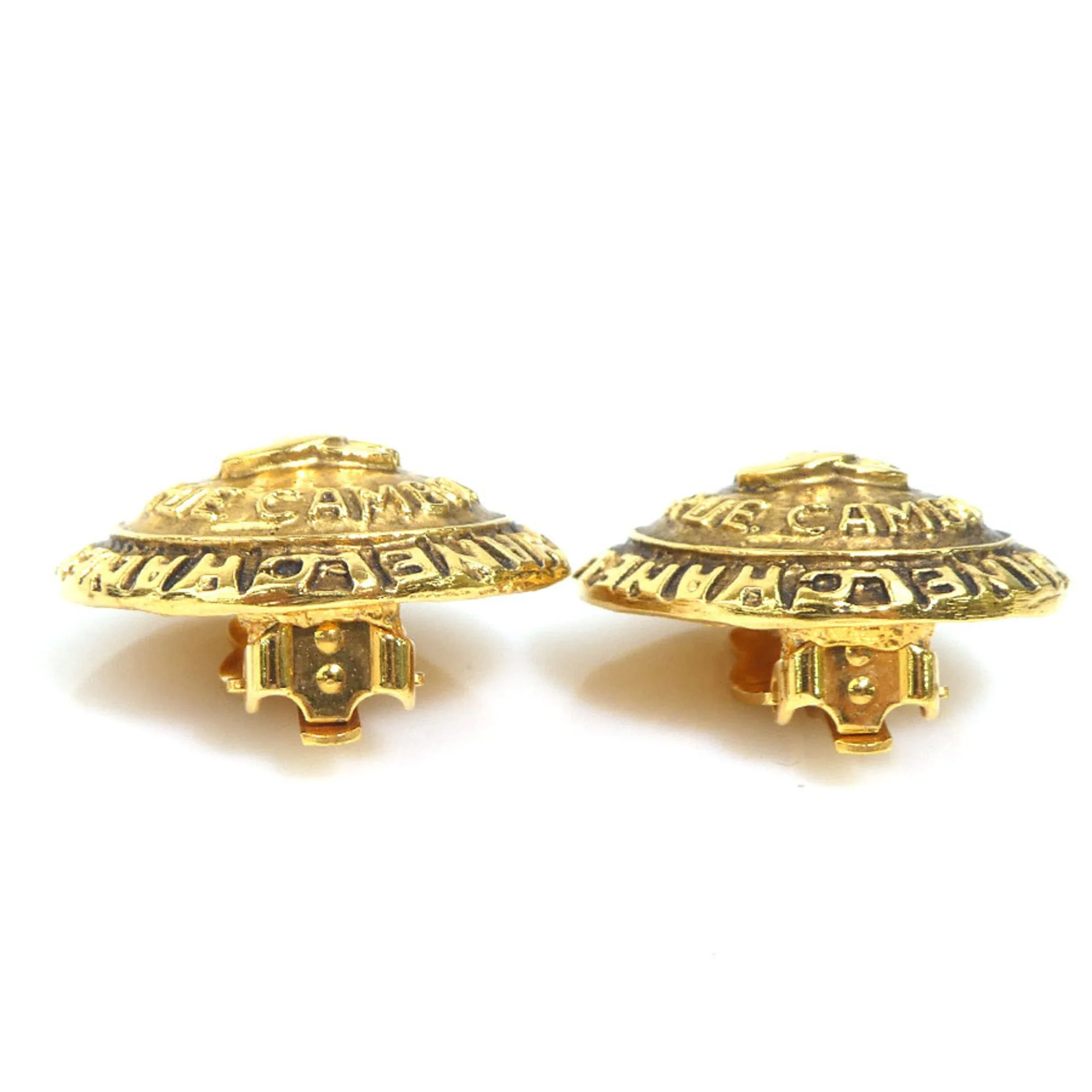 CC Logo Clip-On Earrings Gold-Tone Metal Gold-Tone Metal - Image 3