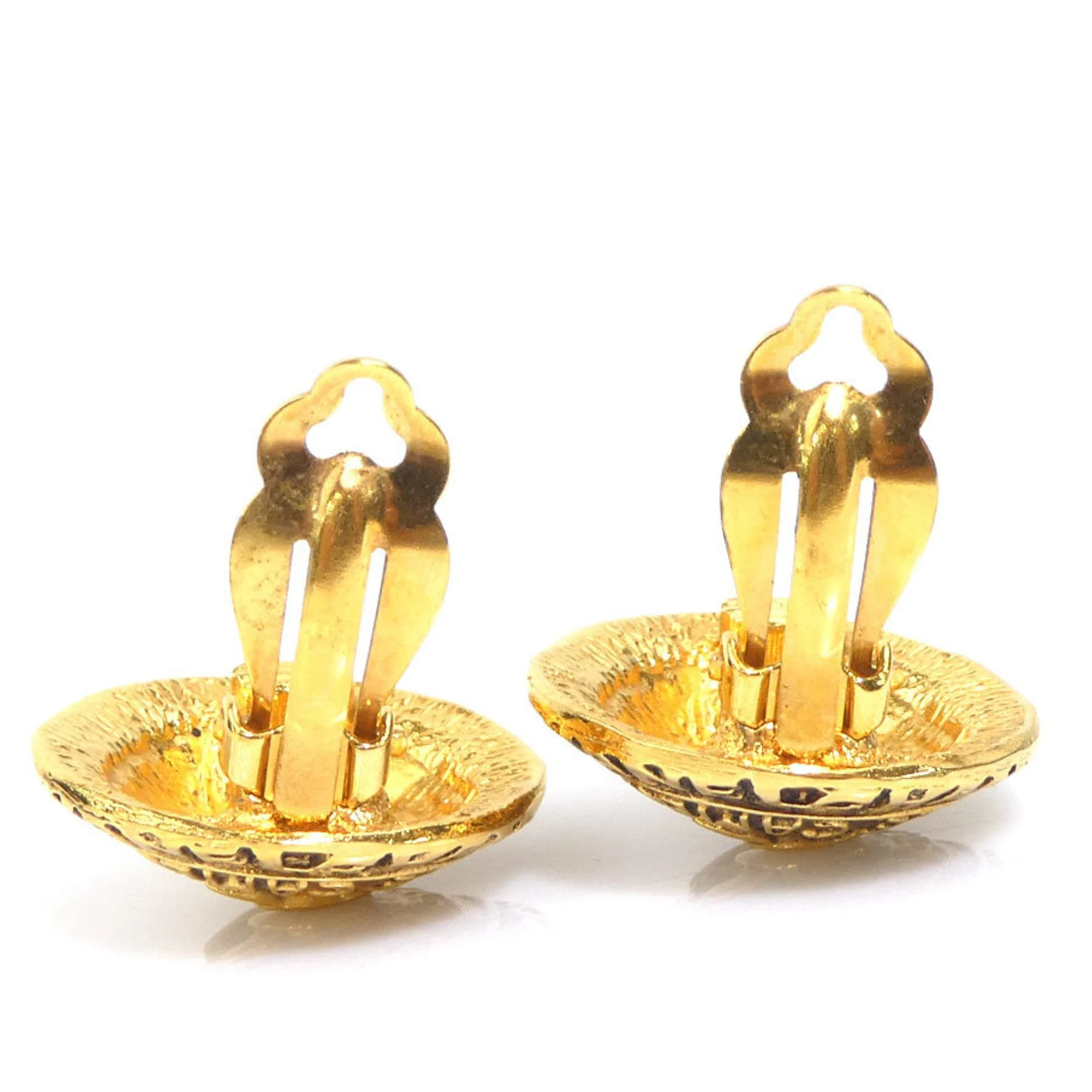 CC Logo Clip-On Earrings Gold-Tone Metal Gold-Tone Metal - Image 4