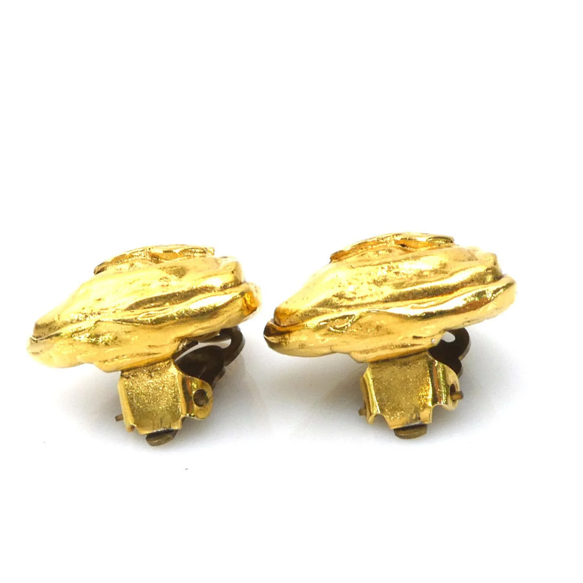 CC Logo Clip-On Earrings Gold-Tone Metal Gold-Tone Metal - Image 4