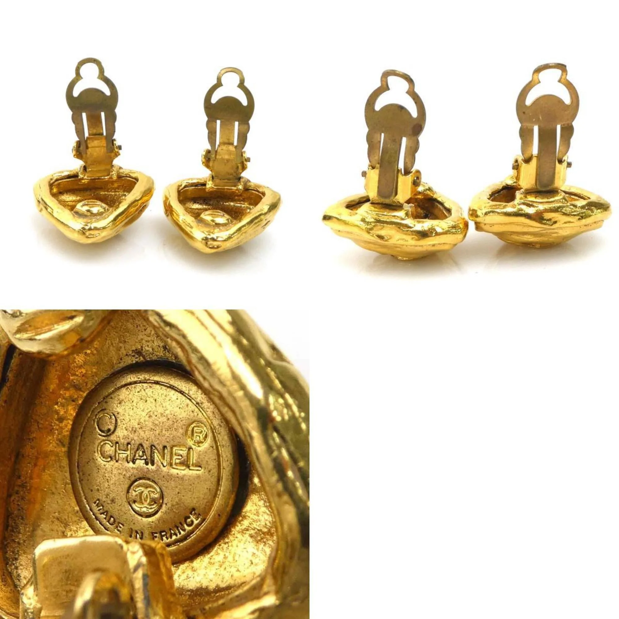CC Logo Clip-On Earrings Gold-Tone Metal Gold-Tone Metal - Image 5