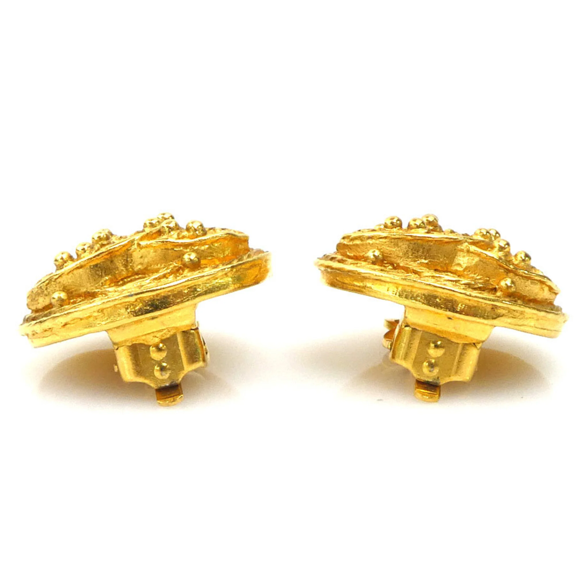 CC Logo Clip-On Earrings Gold-Tone Metal Gold-Tone Metal - Image 3