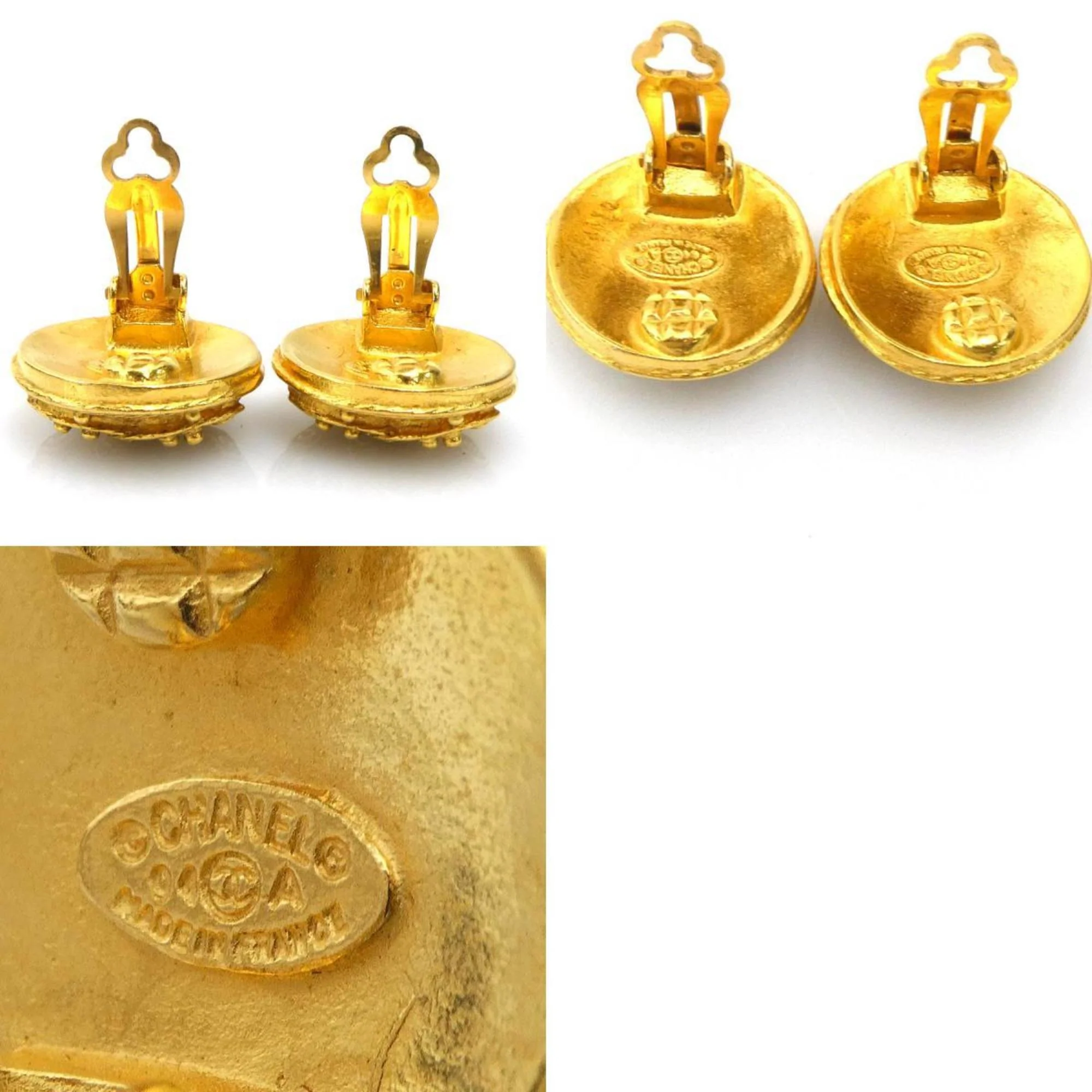 CC Logo Clip-On Earrings Gold-Tone Metal Gold-Tone Metal - Image 5