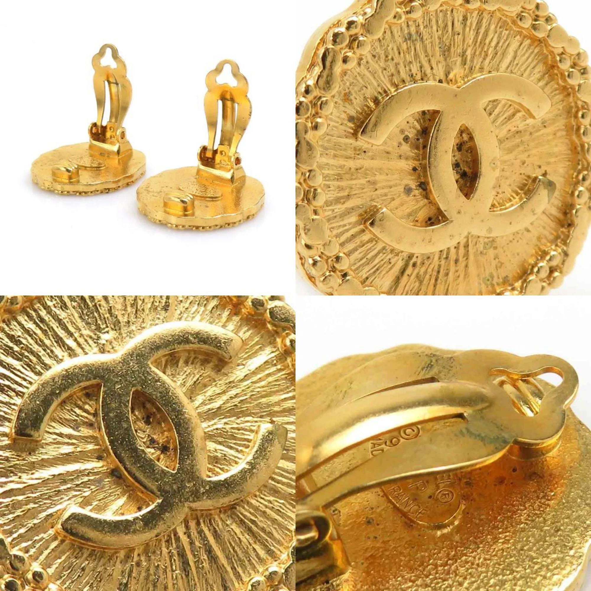 CC Logo Clip-On Earrings Gold-Tone Metal Gold-Tone Metal - Image 4