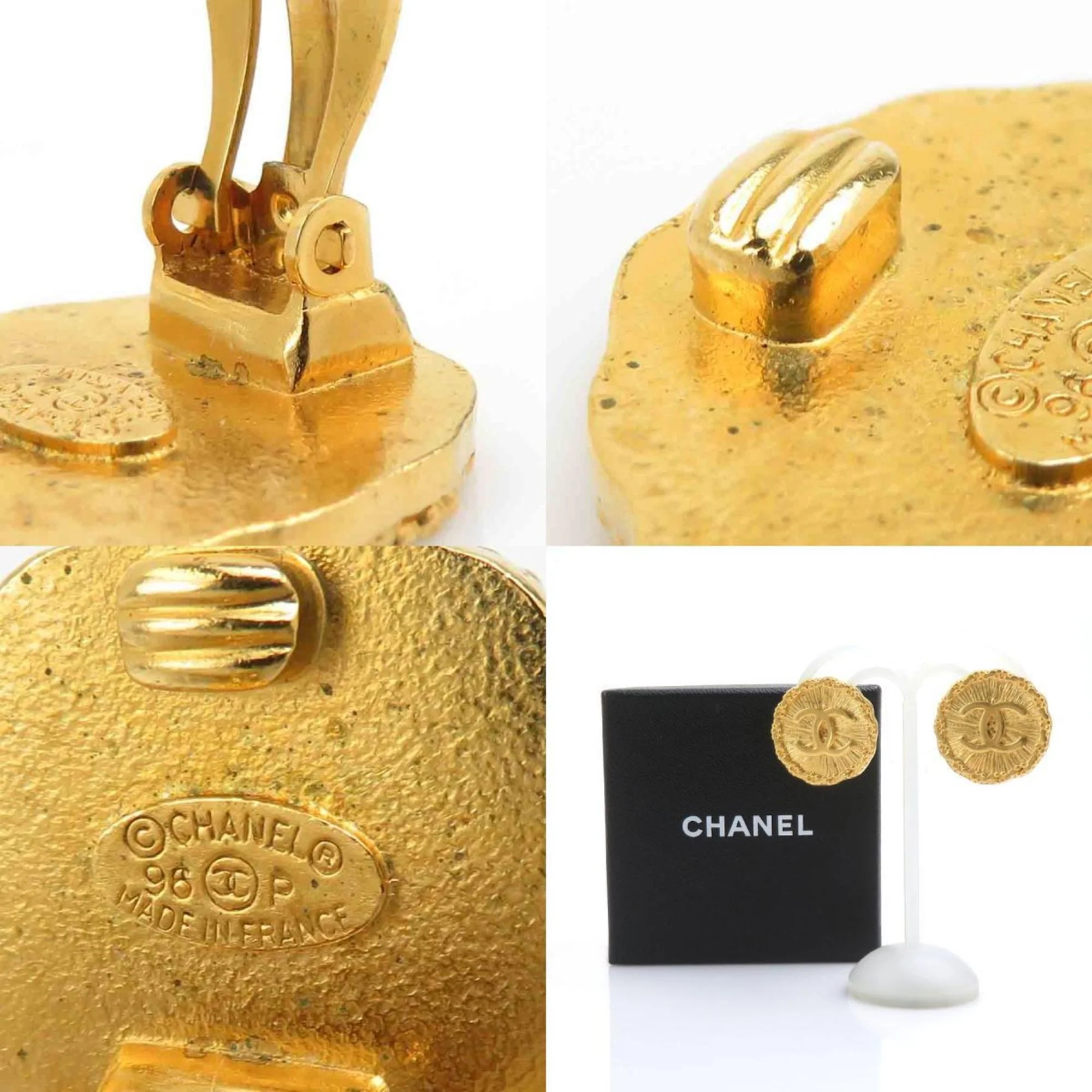 CC Logo Clip-On Earrings Gold-Tone Metal Gold-Tone Metal - Image 5