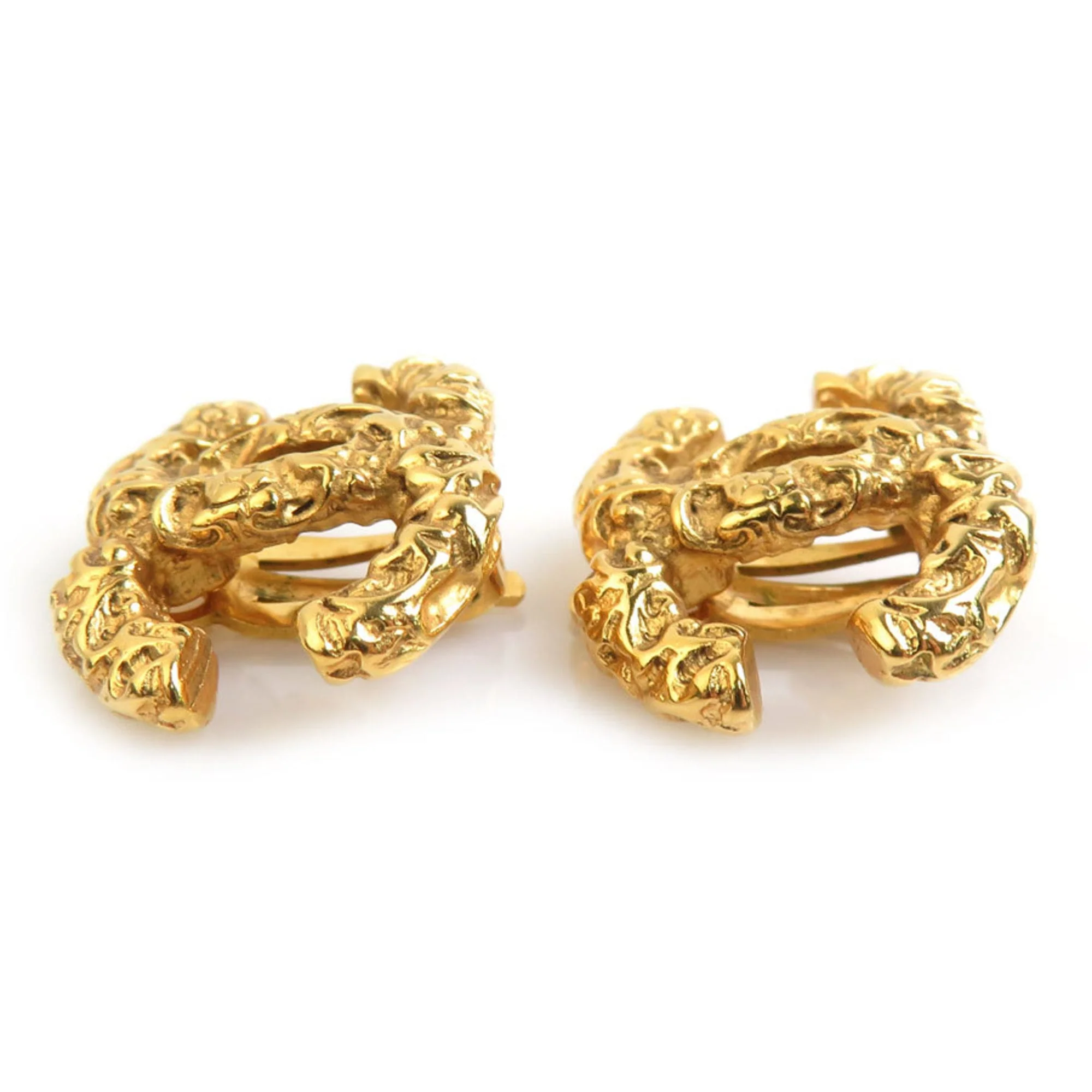 CC Logo Clip-On Earrings Gold-Tone Metal Gold-Tone Metal - Image 3