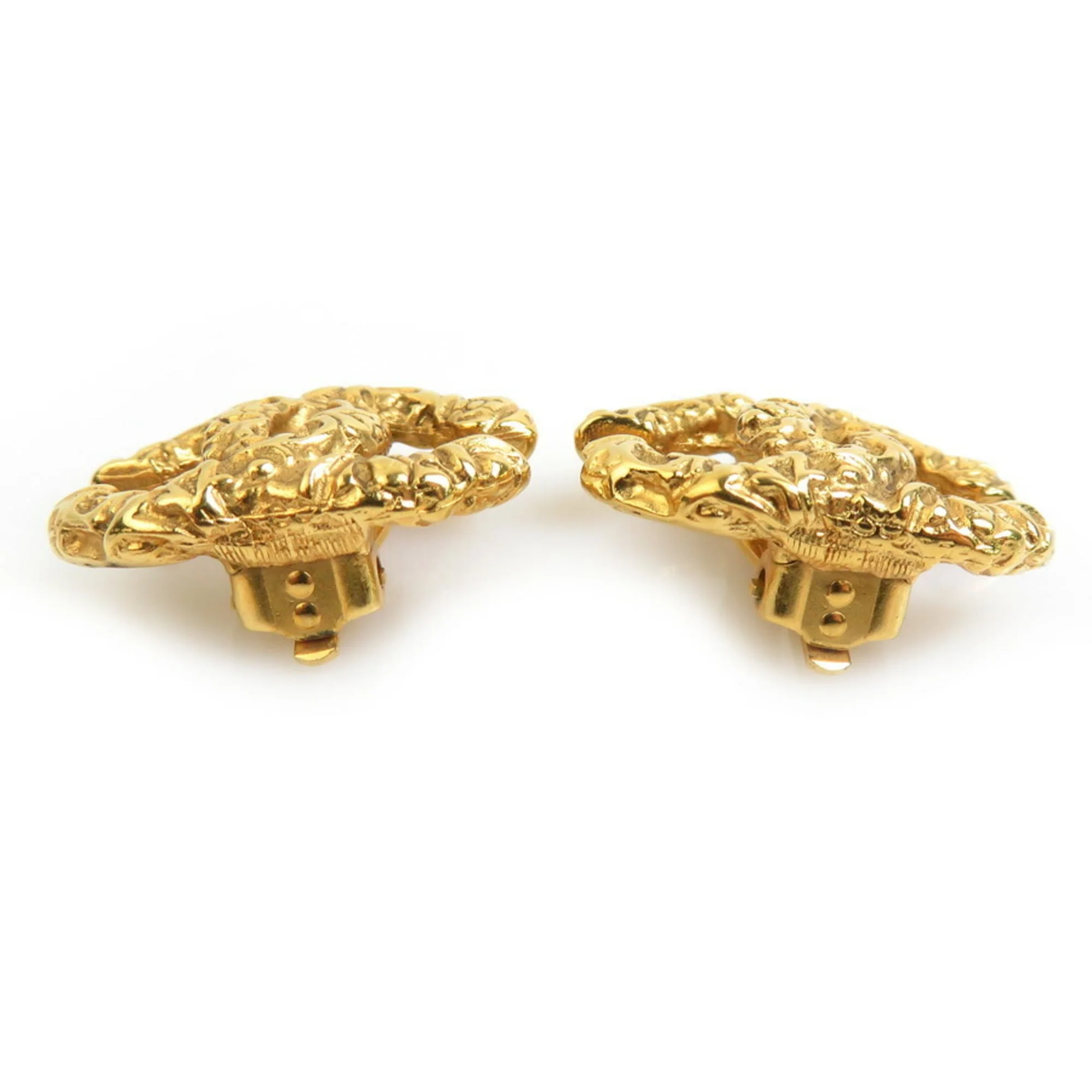 CC Logo Clip-On Earrings Gold-Tone Metal Gold-Tone Metal - Image 4