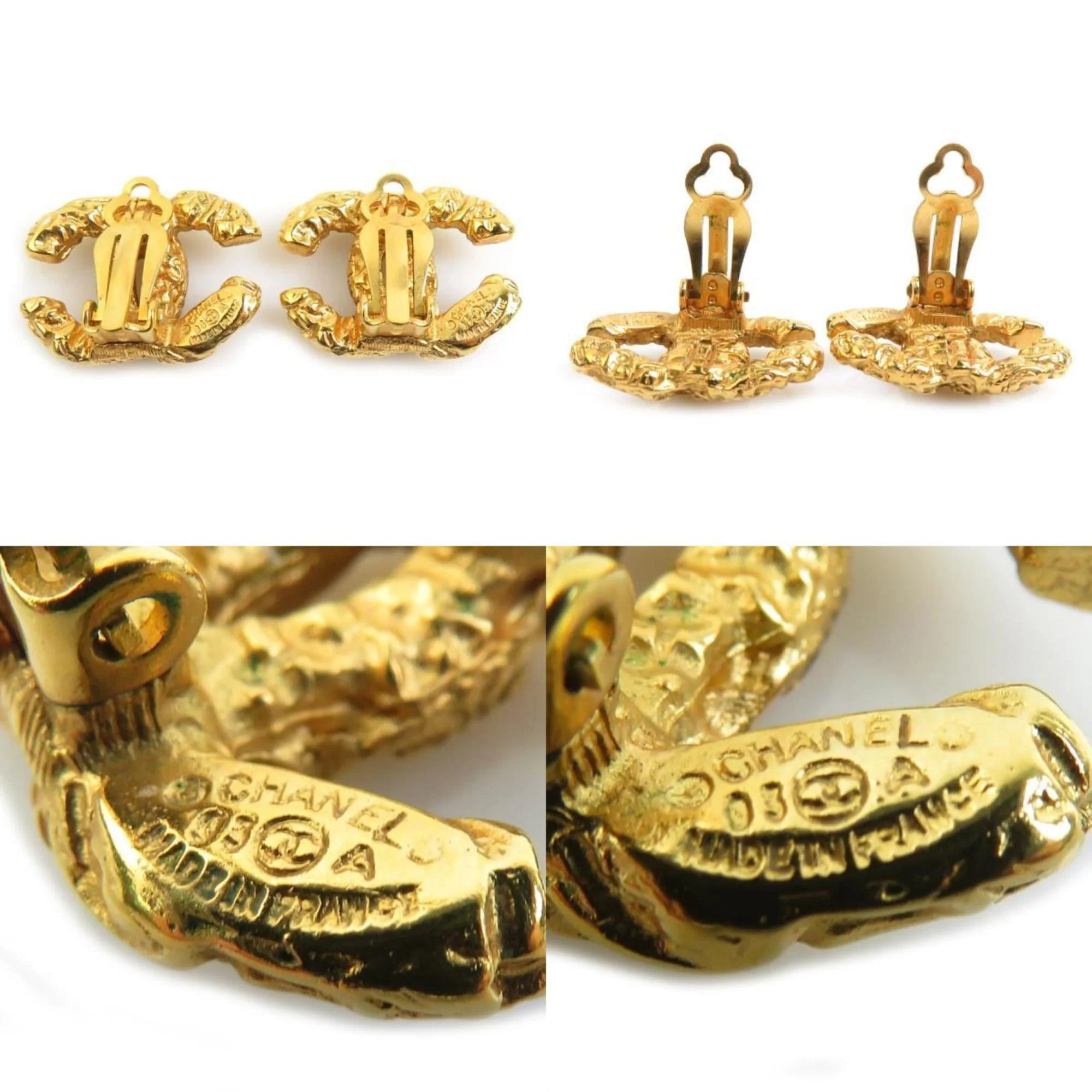 CC Logo Clip-On Earrings Gold-Tone Metal Gold-Tone Metal - Image 5