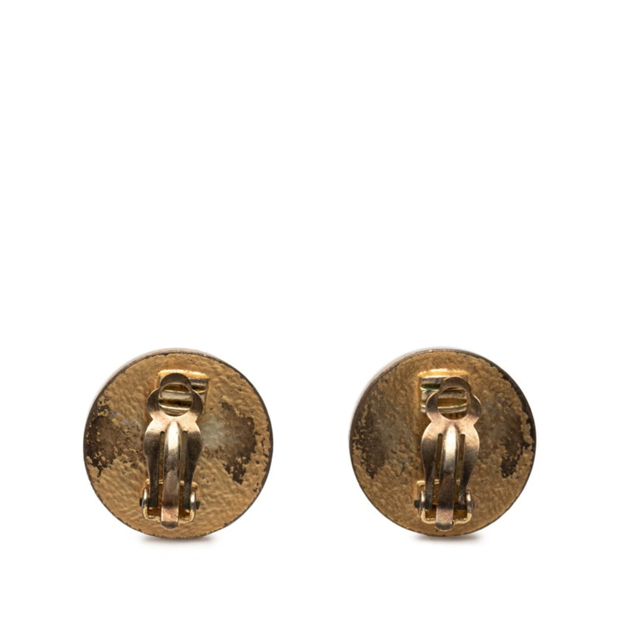 CC Logo Clip-On Earrings Gold-Tone Metal Gold-Tone Metal - Image 2