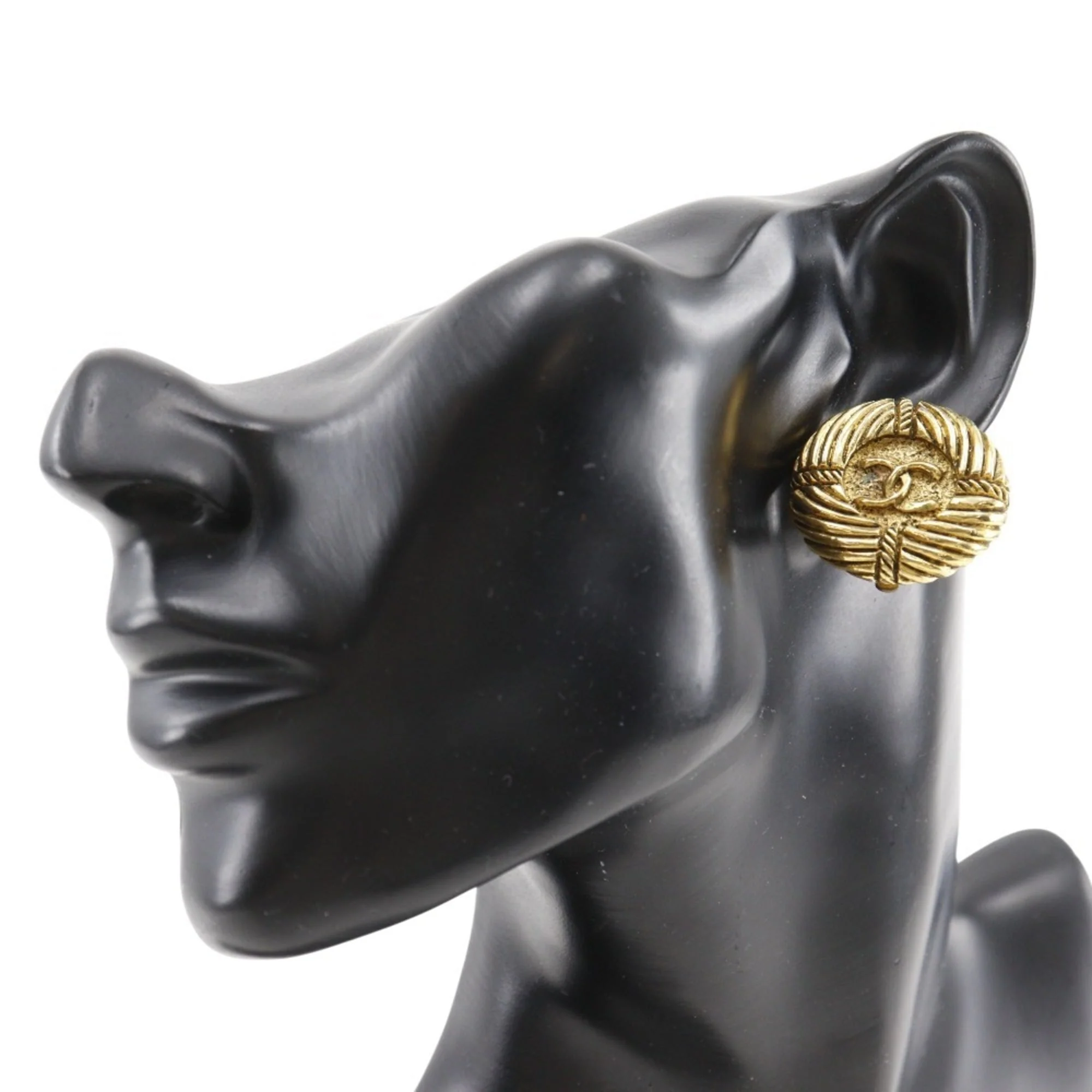 CC Logo Clip-On Earrings Gold-Tone Metal Gold-Tone Metal - Image 2