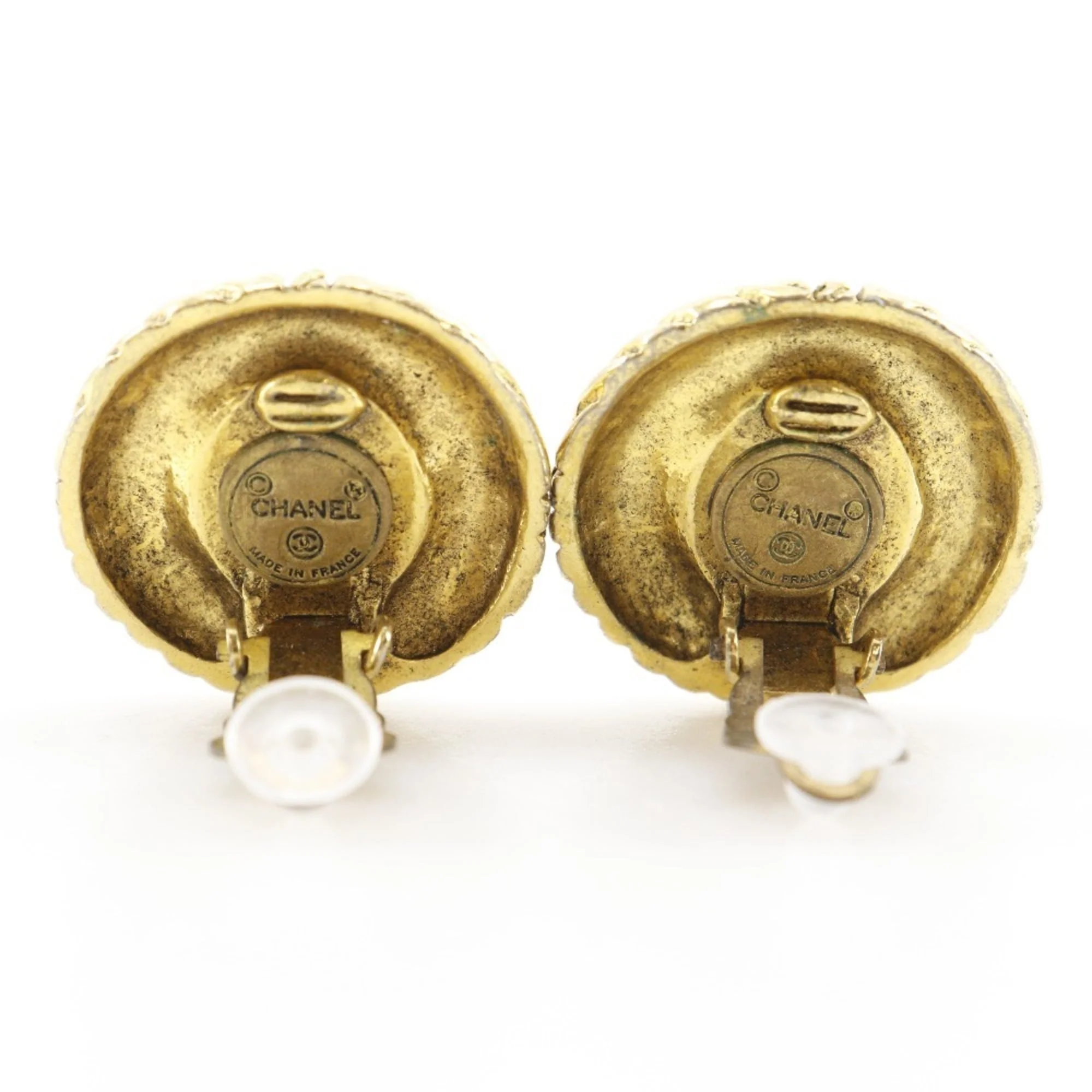 CC Logo Clip-On Earrings Gold-Tone Metal Gold-Tone Metal - Image 4