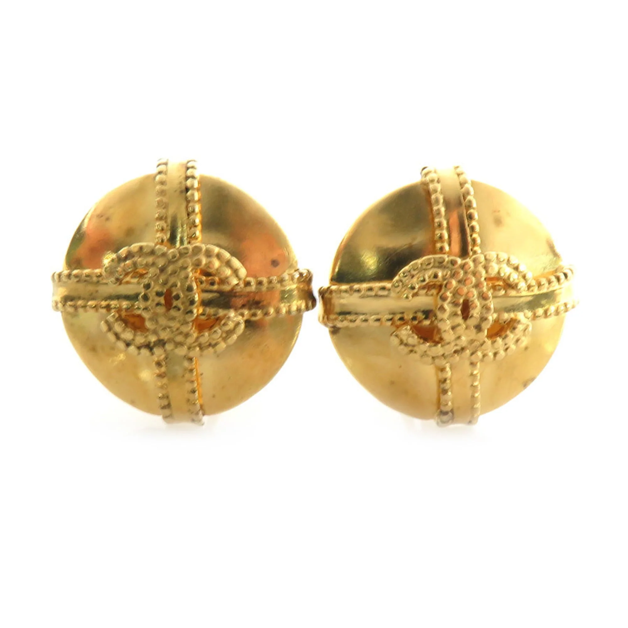 CC Logo Clip-On Earrings Gold-Tone Metal Gold-Tone Metal