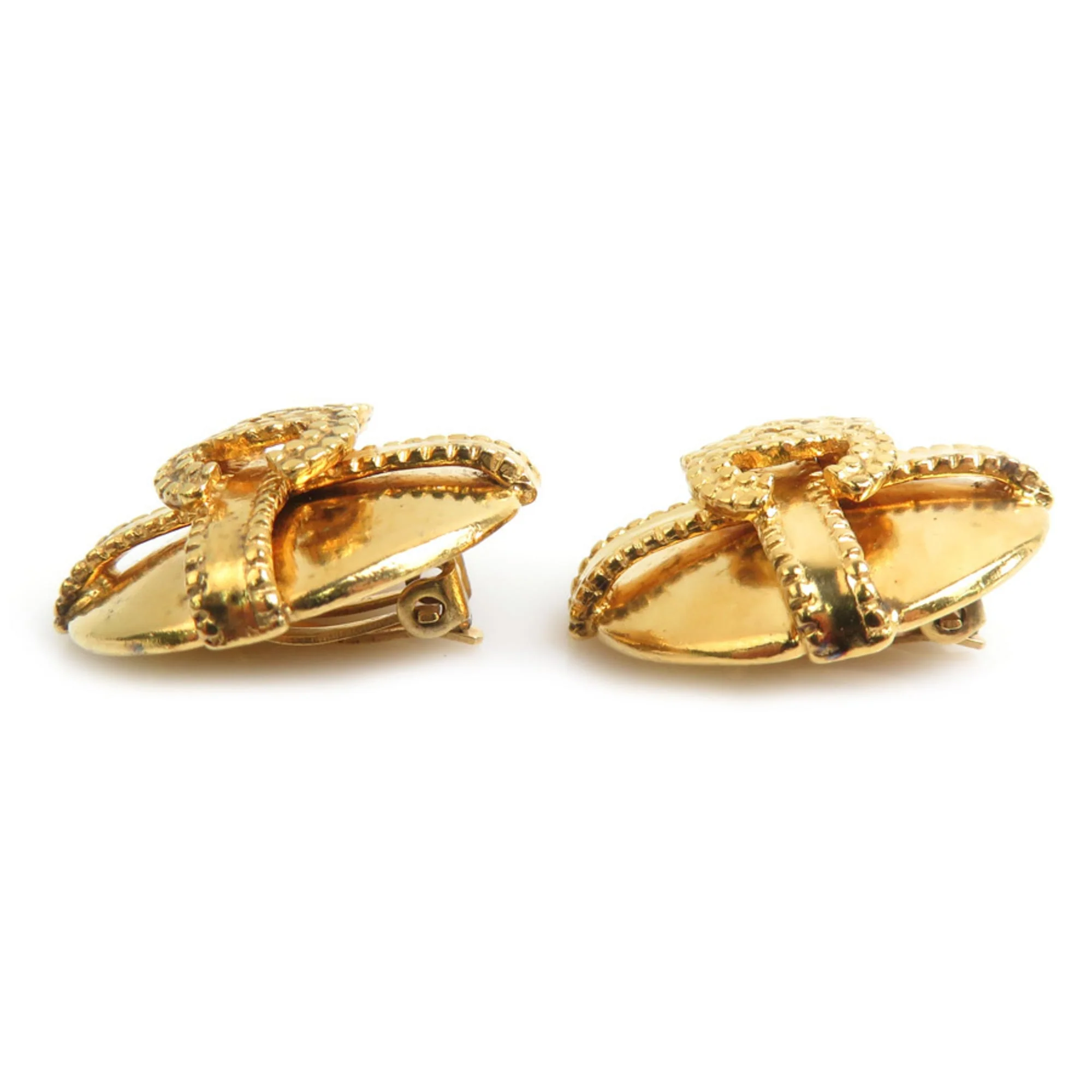 CC Logo Clip-On Earrings Gold-Tone Metal Gold-Tone Metal - Image 3