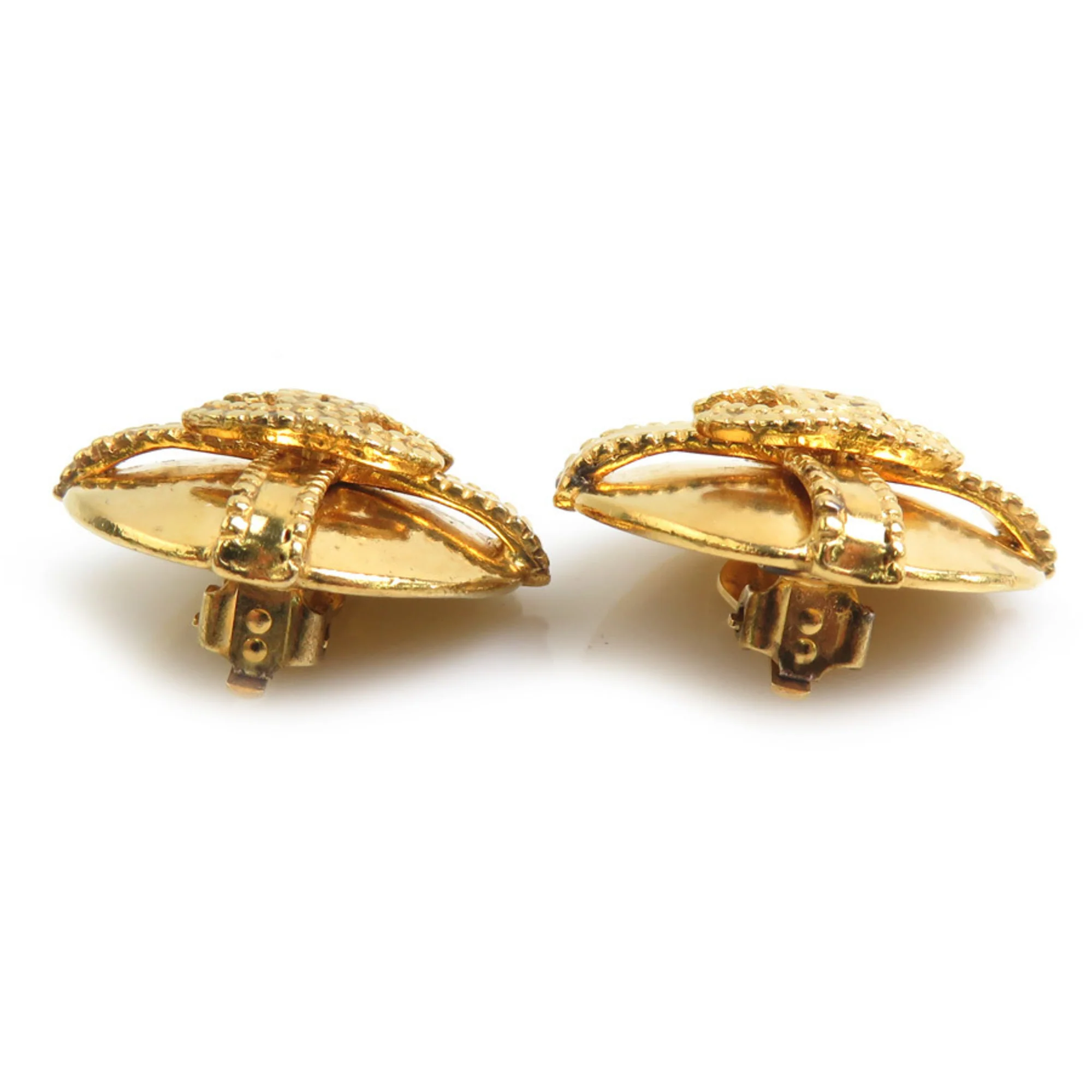 CC Logo Clip-On Earrings Gold-Tone Metal Gold-Tone Metal - Image 4