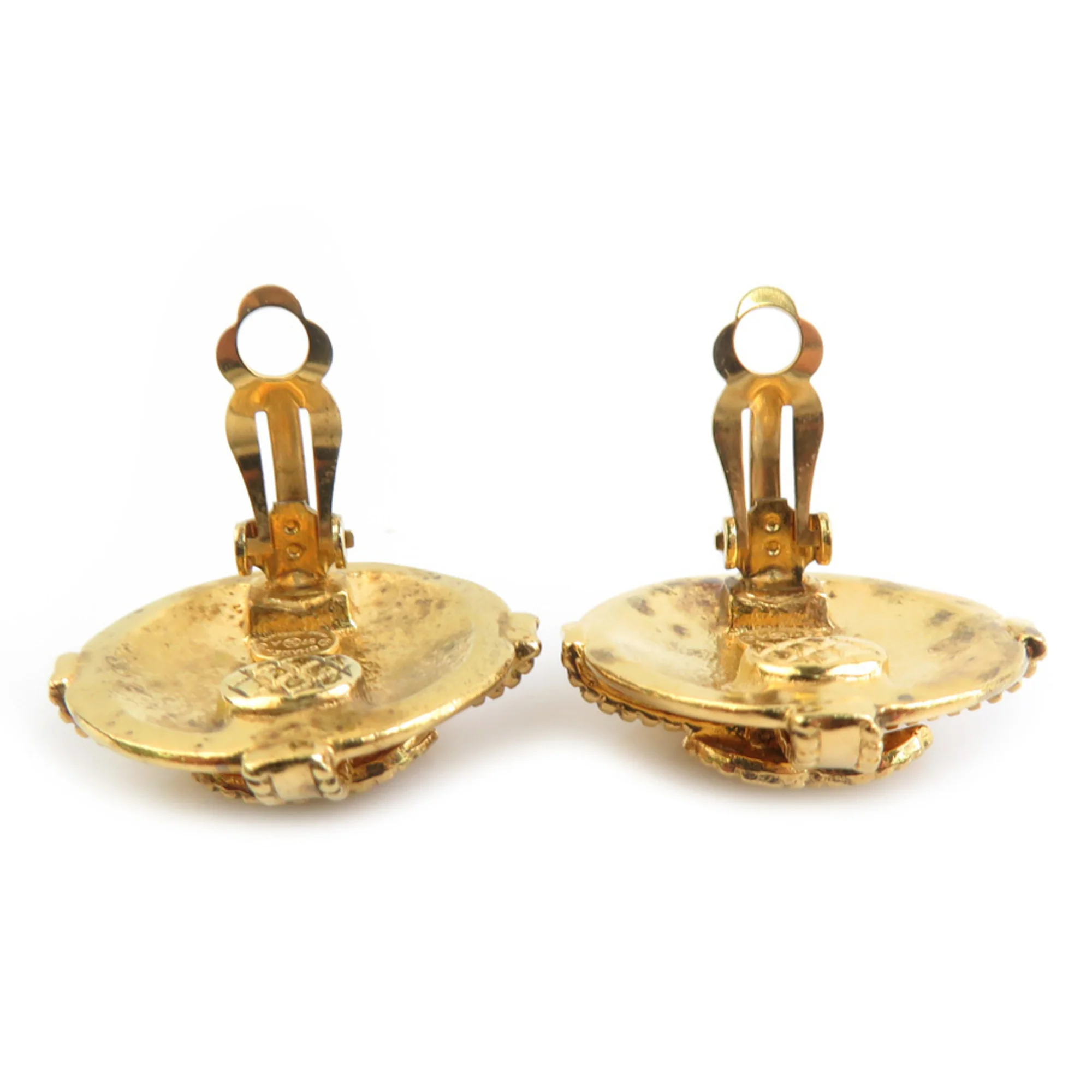 CC Logo Clip-On Earrings Gold-Tone Metal Gold-Tone Metal - Image 6