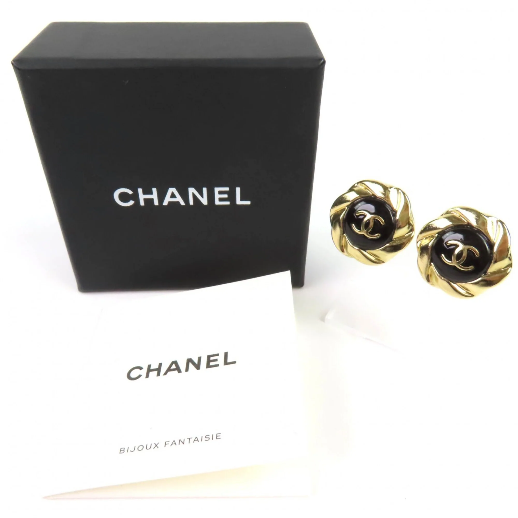 CC Logo Clip-On Earrings Gold-Tone Metal Gold-Tone Metal - Image 2