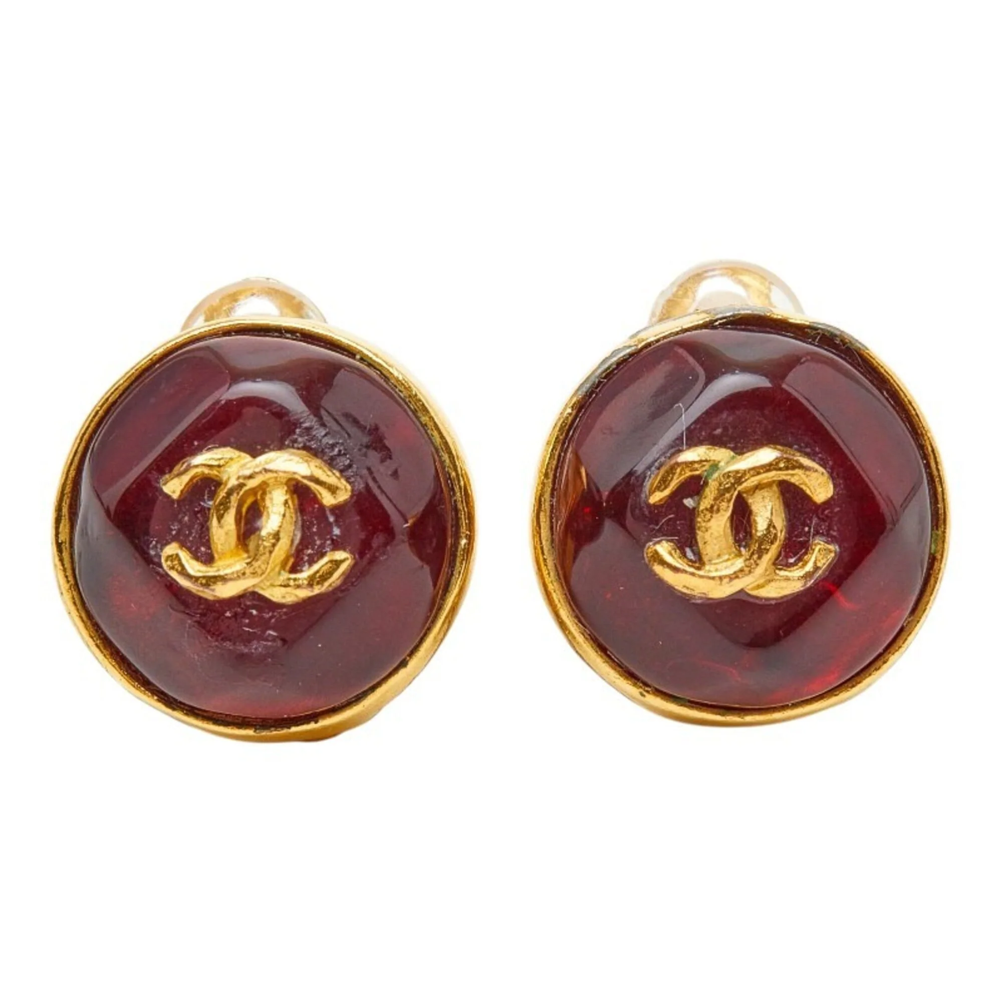 CC Logo Clip-On Earrings Gold-Tone Metal Gold-Tone Metal - Image 2