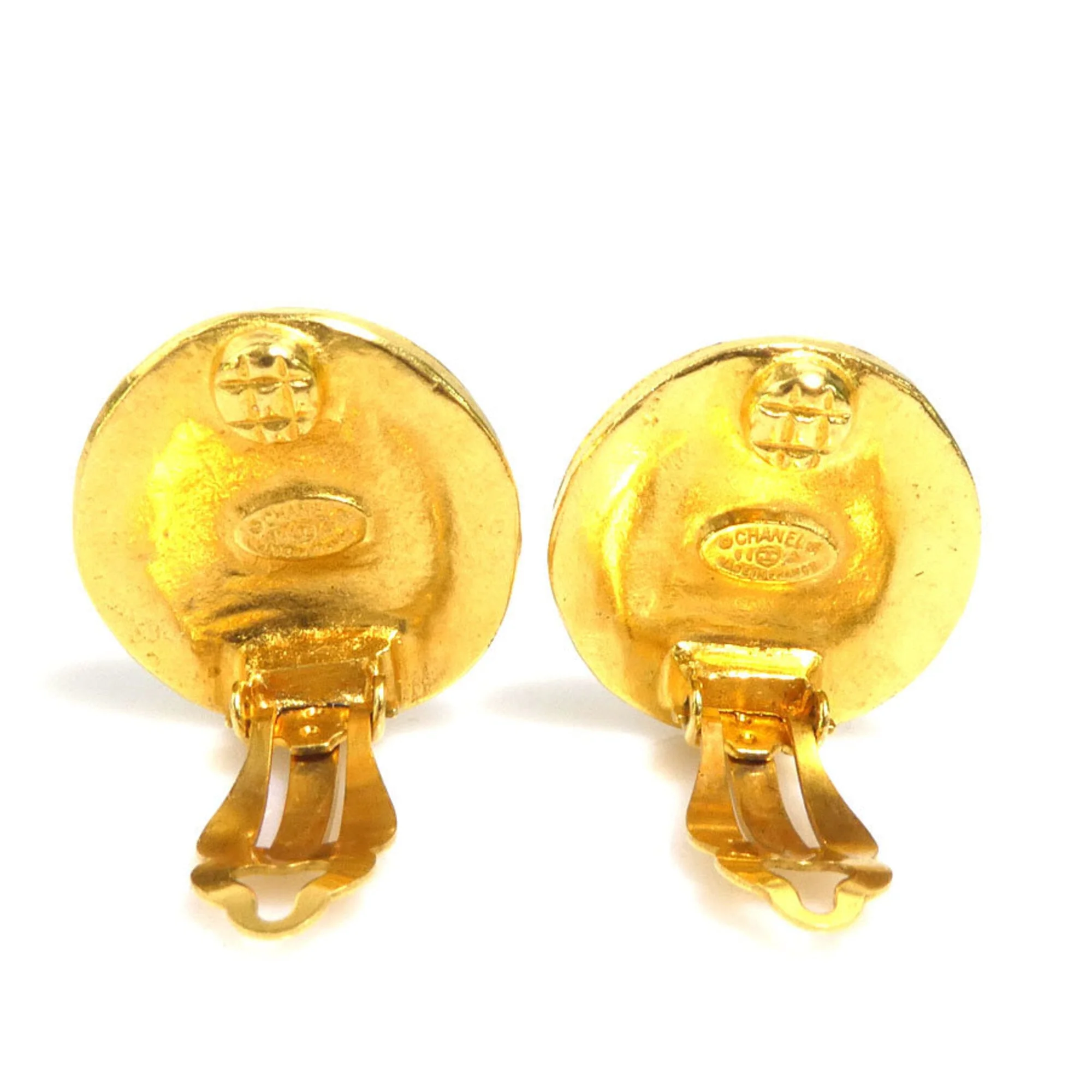 CC Logo Clip-On Earrings Gold-Tone Metal Gold-Tone Metal - Image 4