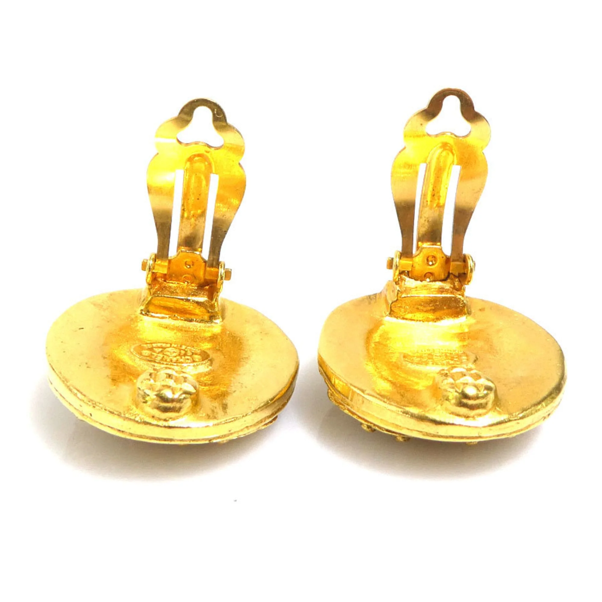 CC Logo Clip-On Earrings Gold-Tone Metal Gold-Tone Metal - Image 5