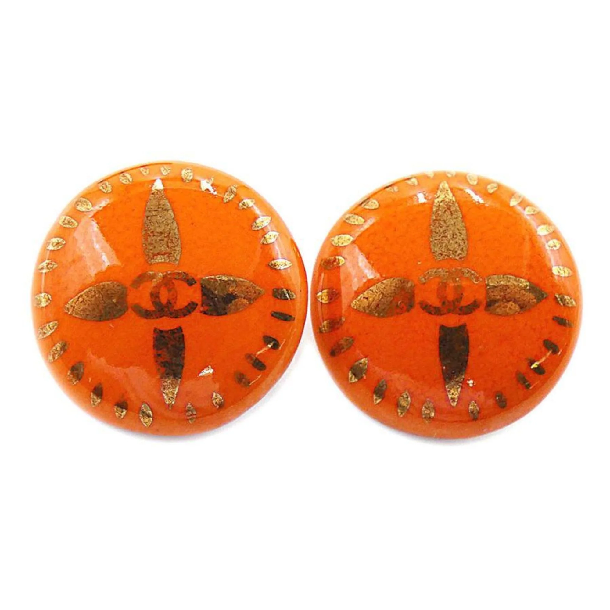 CC Logo Clip-On Earrings Gold-Tone Metal Gold-Tone Metal