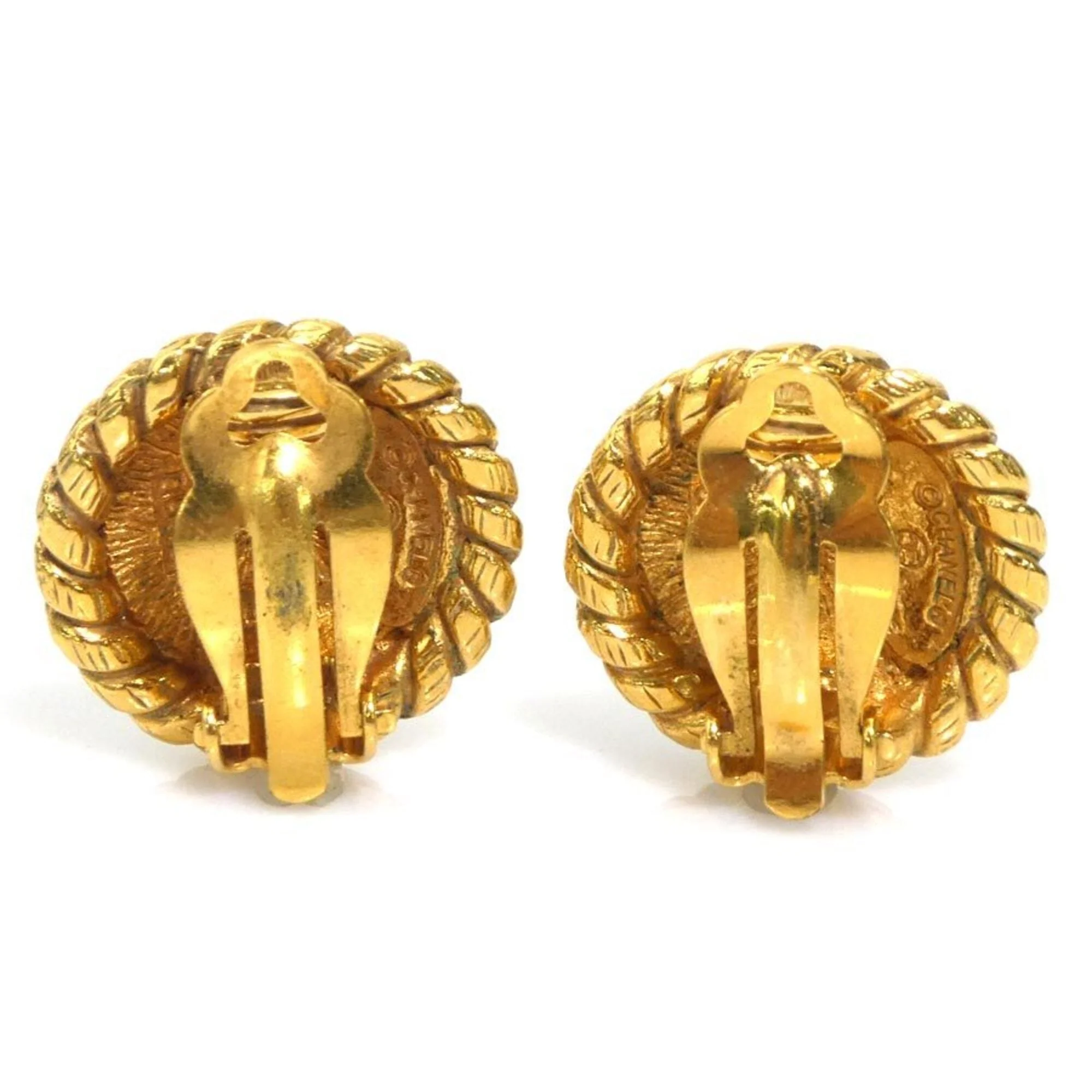 CC Logo Clip-On Earrings Gold-Tone Metal Gold-Tone Metal - Image 5