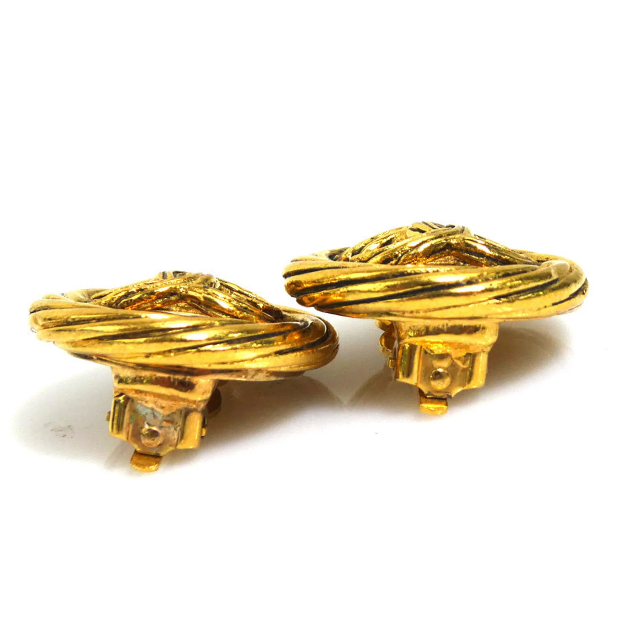 CC Logo Clip-On Earrings Gold-Tone Metal Gold-Tone Metal - Image 6