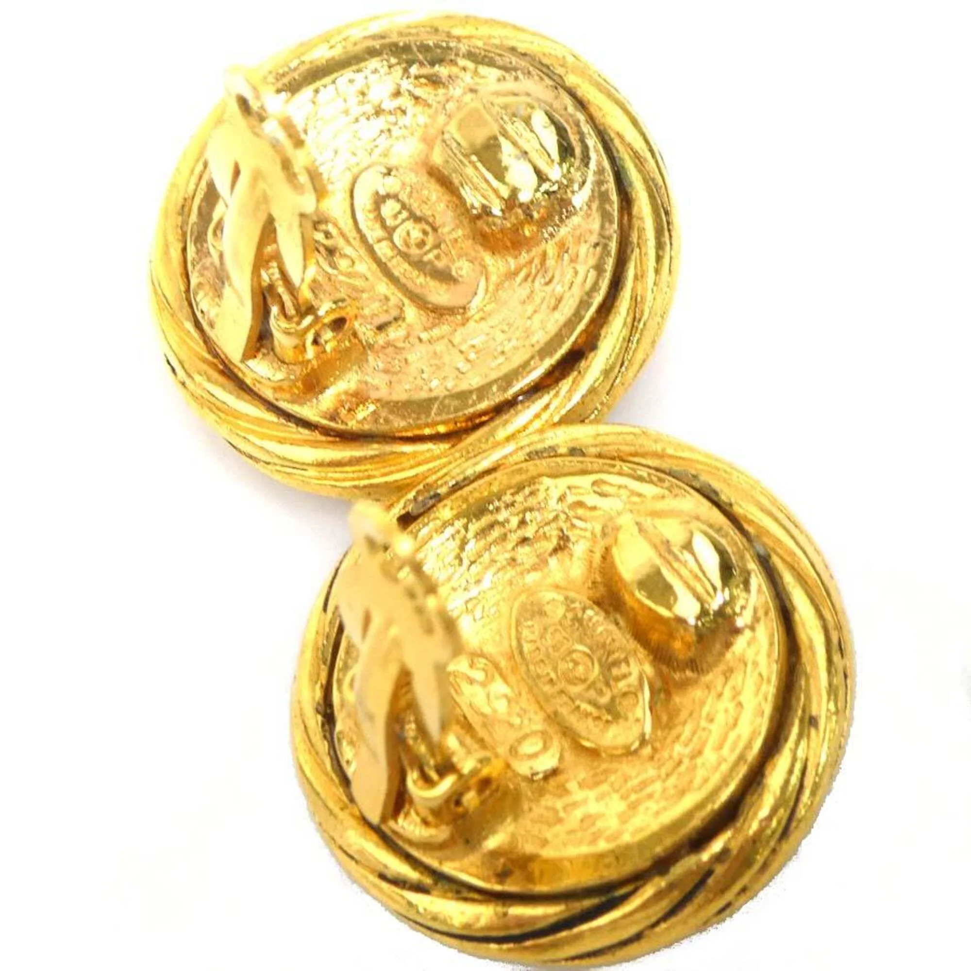 CC Logo Clip-On Earrings Gold-Tone Metal Gold-Tone Metal - Image 7