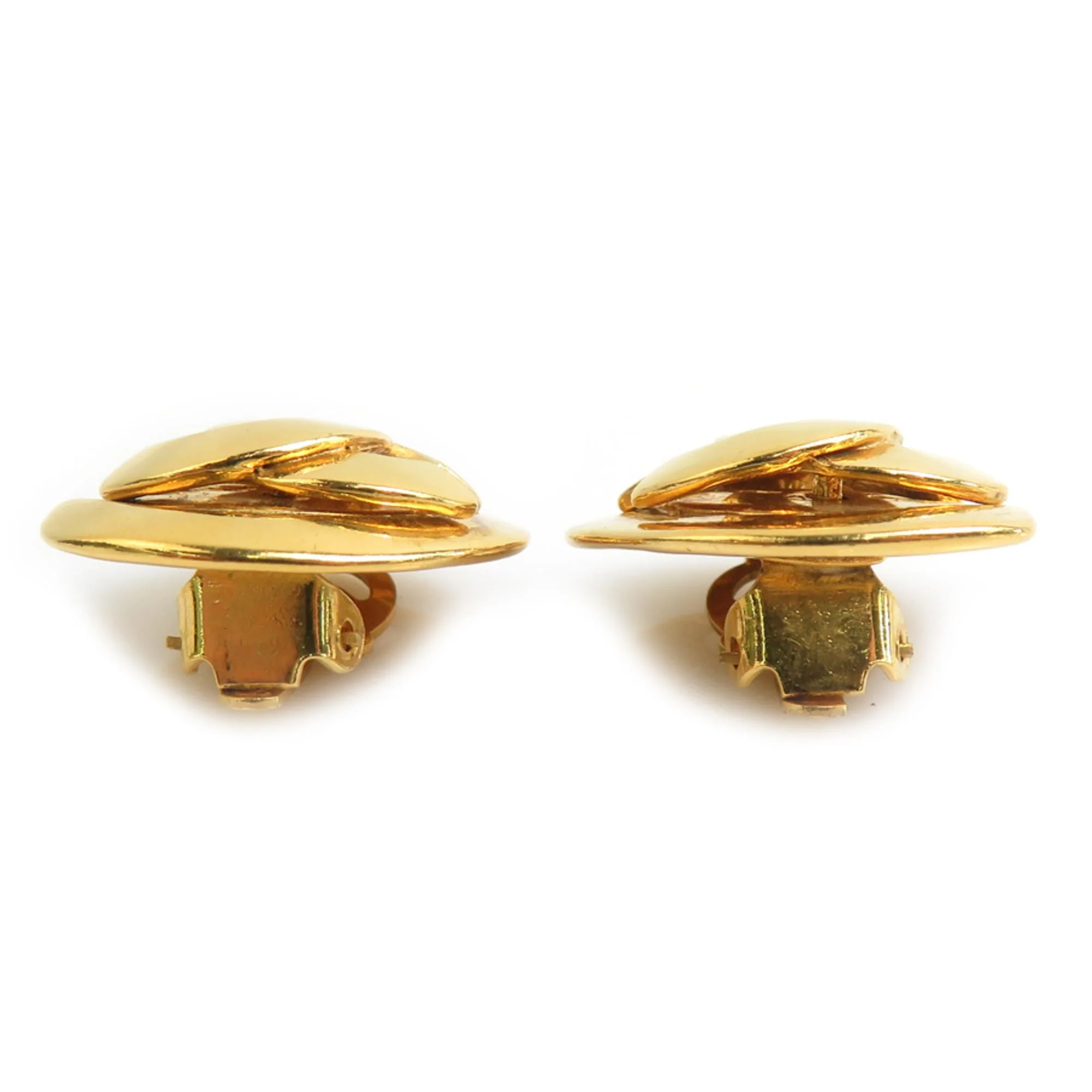 CC Logo Clip-On Earrings Gold-Tone Metal Gold-Tone Metal - Image 4