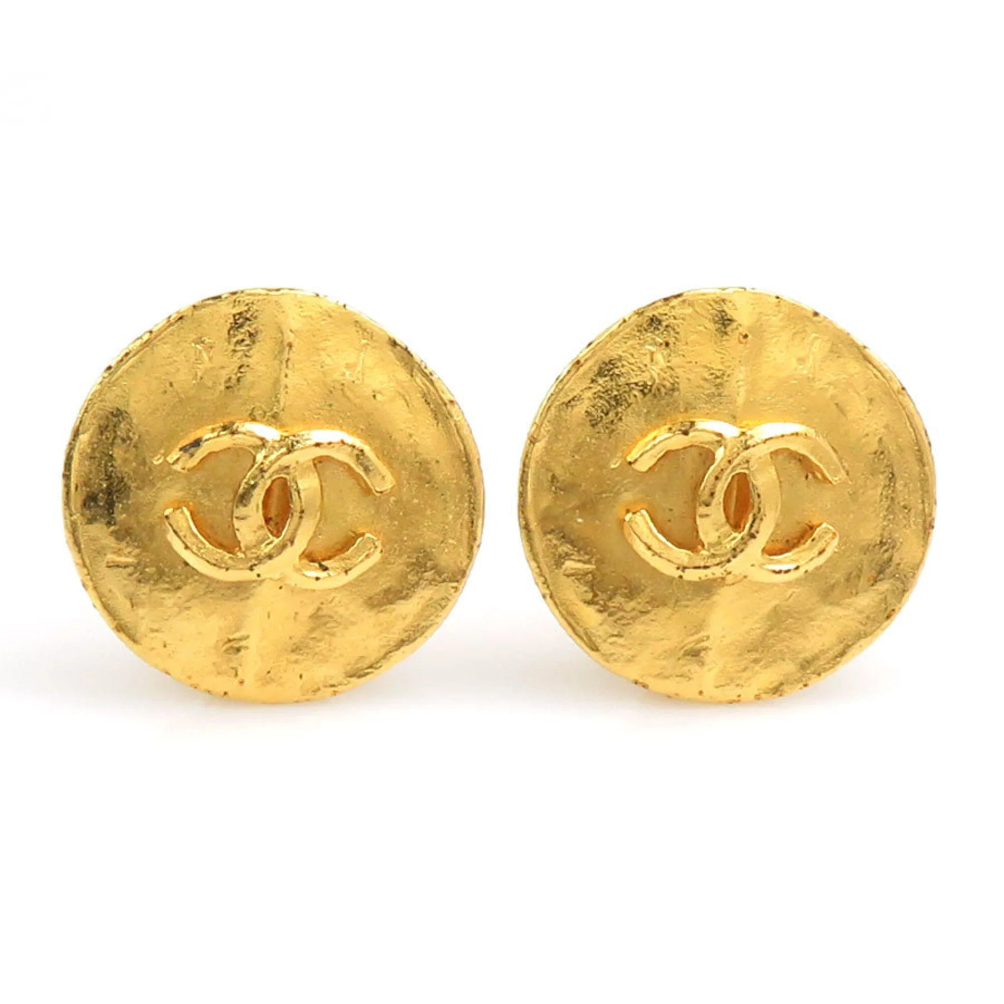 CC Logo Clip-On Earrings Gold-Tone Metal Gold-Tone Metal