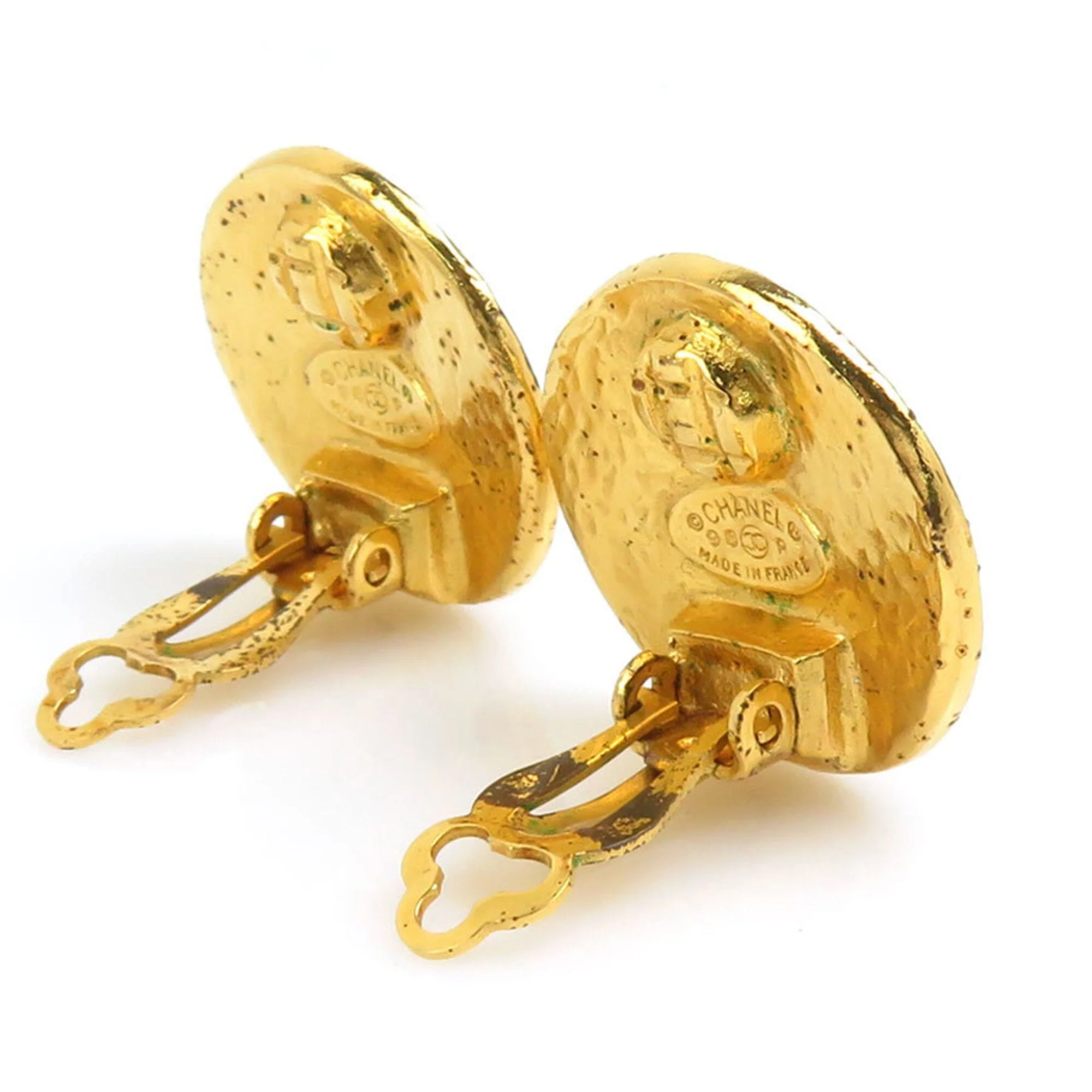 CC Logo Clip-On Earrings Gold-Tone Metal Gold-Tone Metal - Image 4