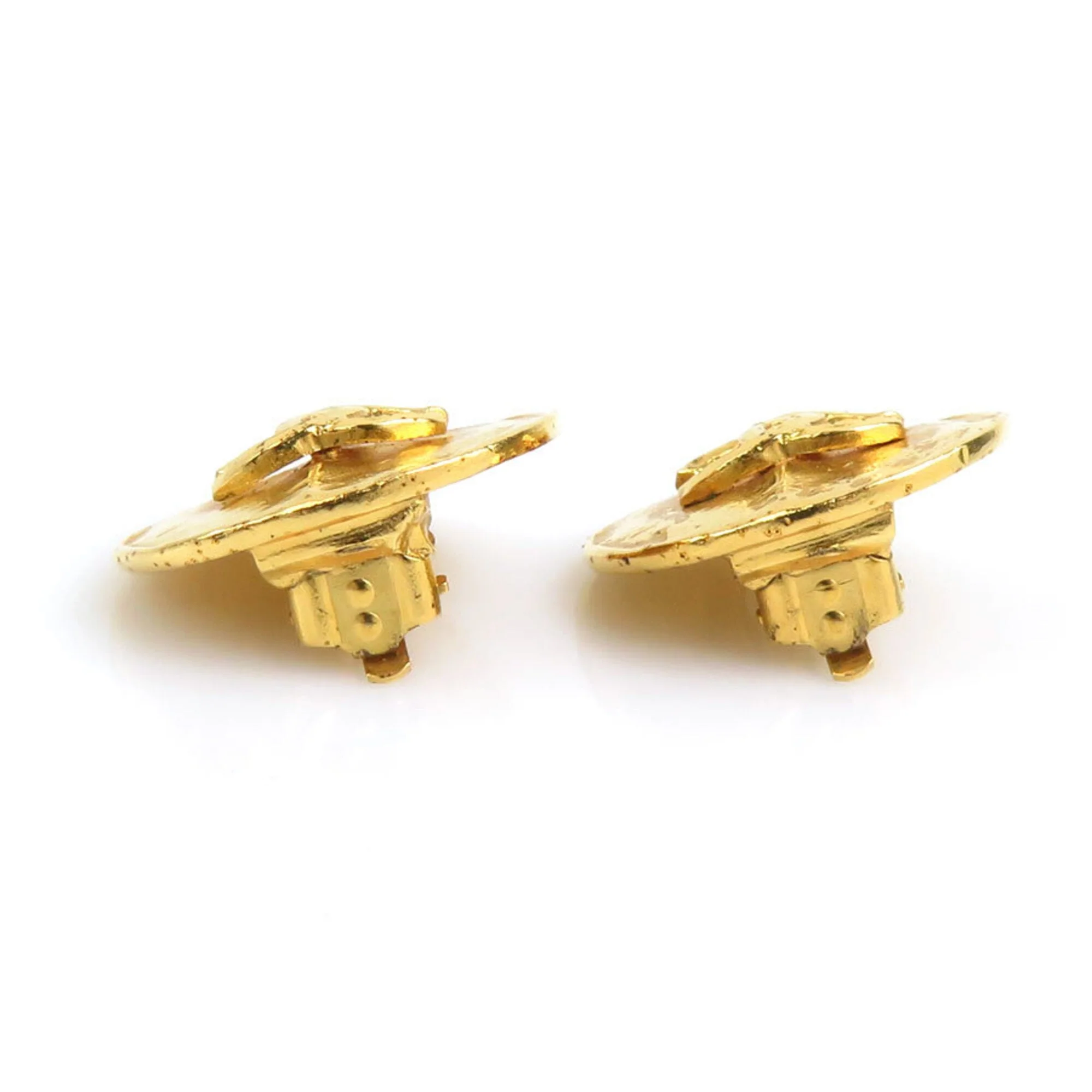 CC Logo Clip-On Earrings Gold-Tone Metal Gold-Tone Metal - Image 6