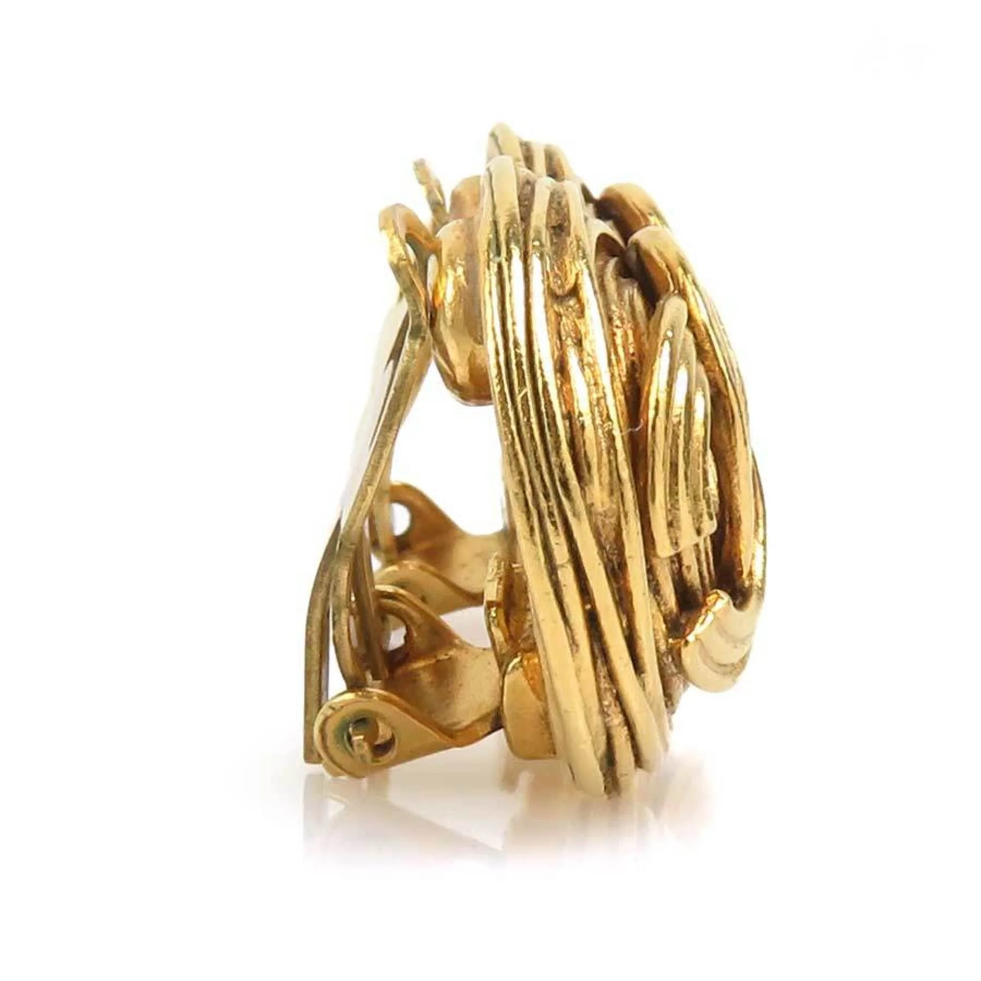 CC Logo Clip-On Earrings Gold-Tone Metal Gold-Tone Metal - Image 2