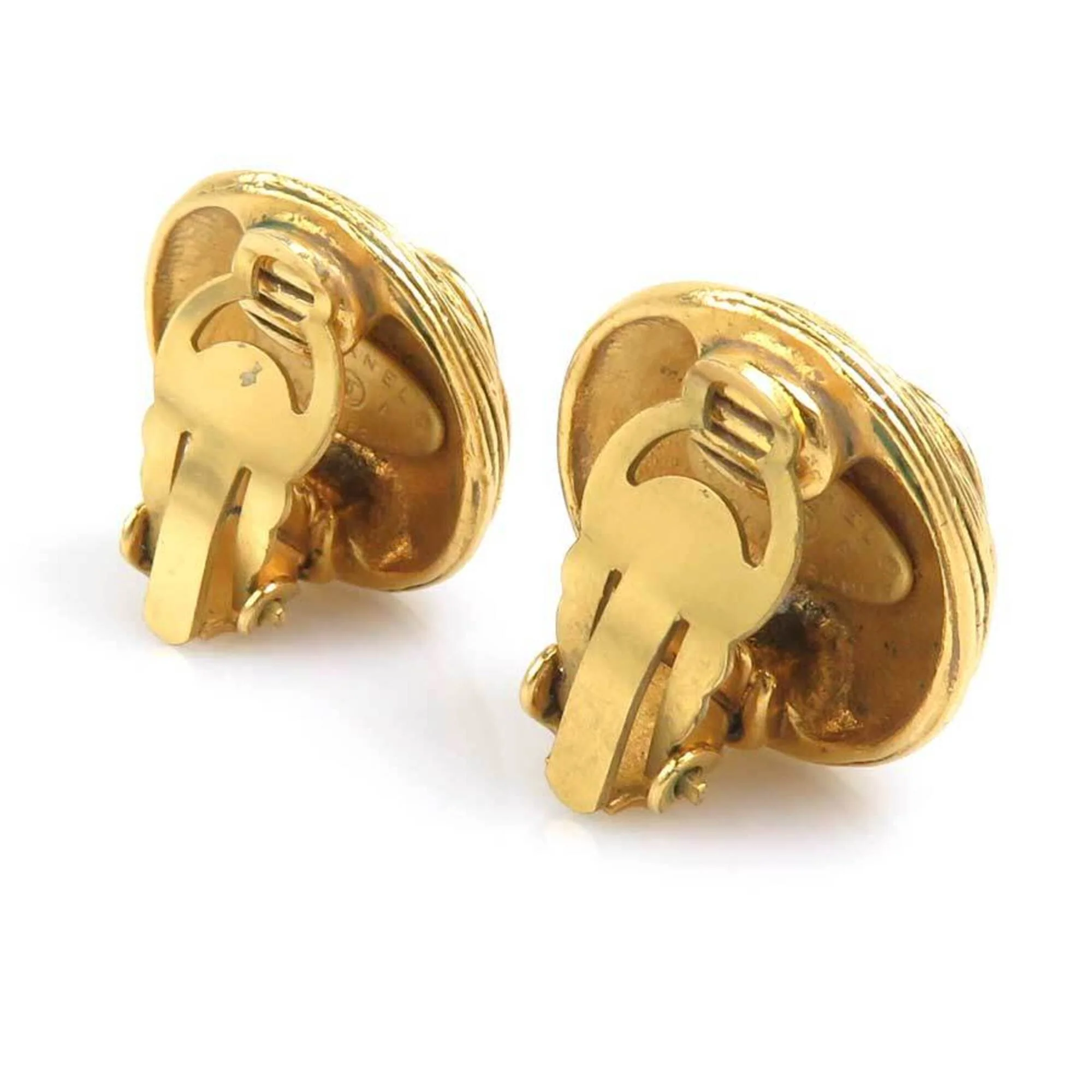 CC Logo Clip-On Earrings Gold-Tone Metal Gold-Tone Metal - Image 3