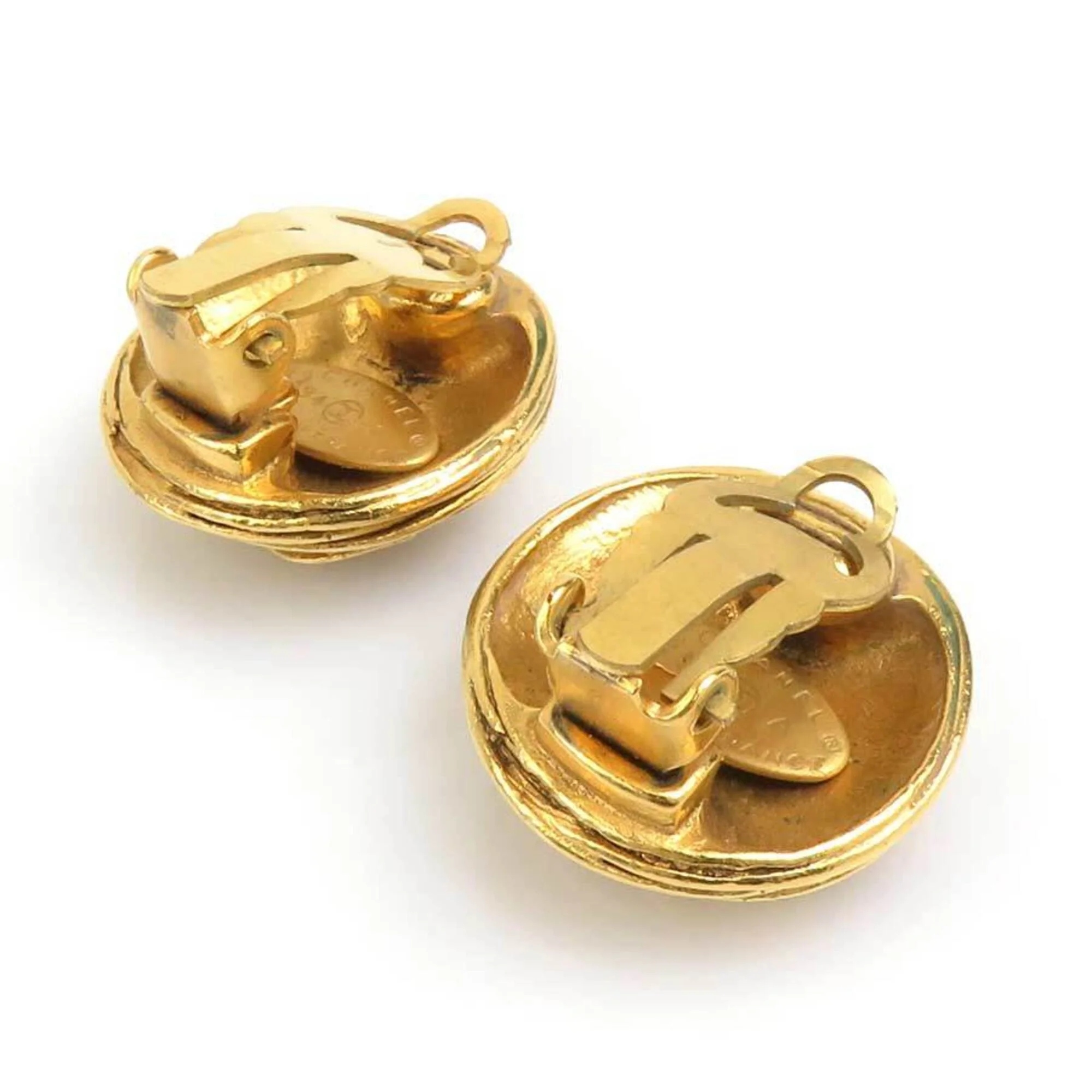 CC Logo Clip-On Earrings Gold-Tone Metal Gold-Tone Metal - Image 4