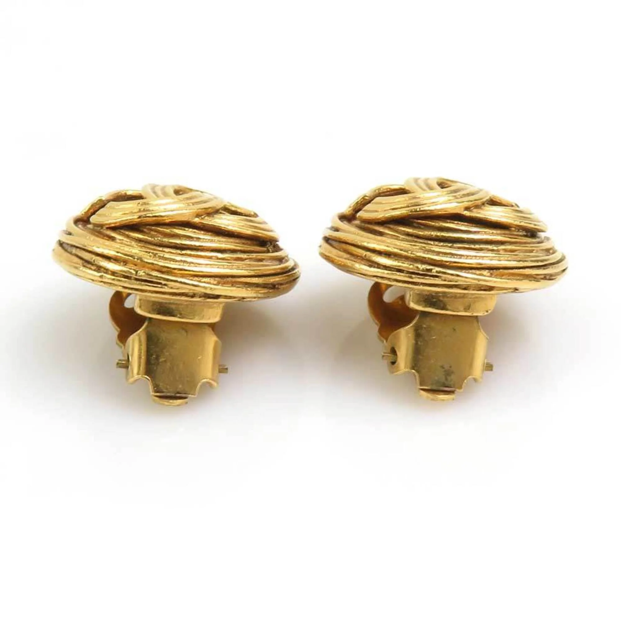 CC Logo Clip-On Earrings Gold-Tone Metal Gold-Tone Metal - Image 5
