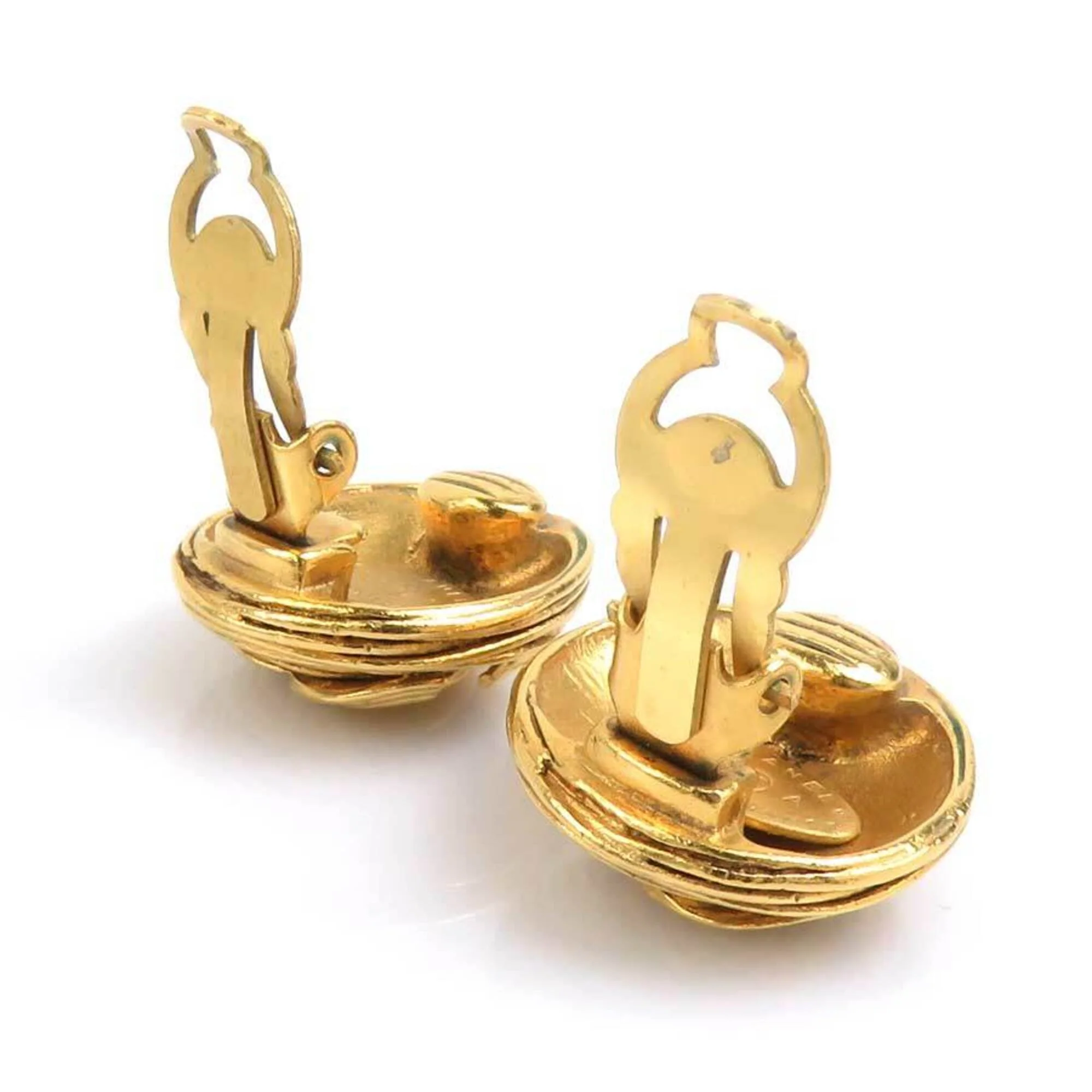 CC Logo Clip-On Earrings Gold-Tone Metal Gold-Tone Metal - Image 6