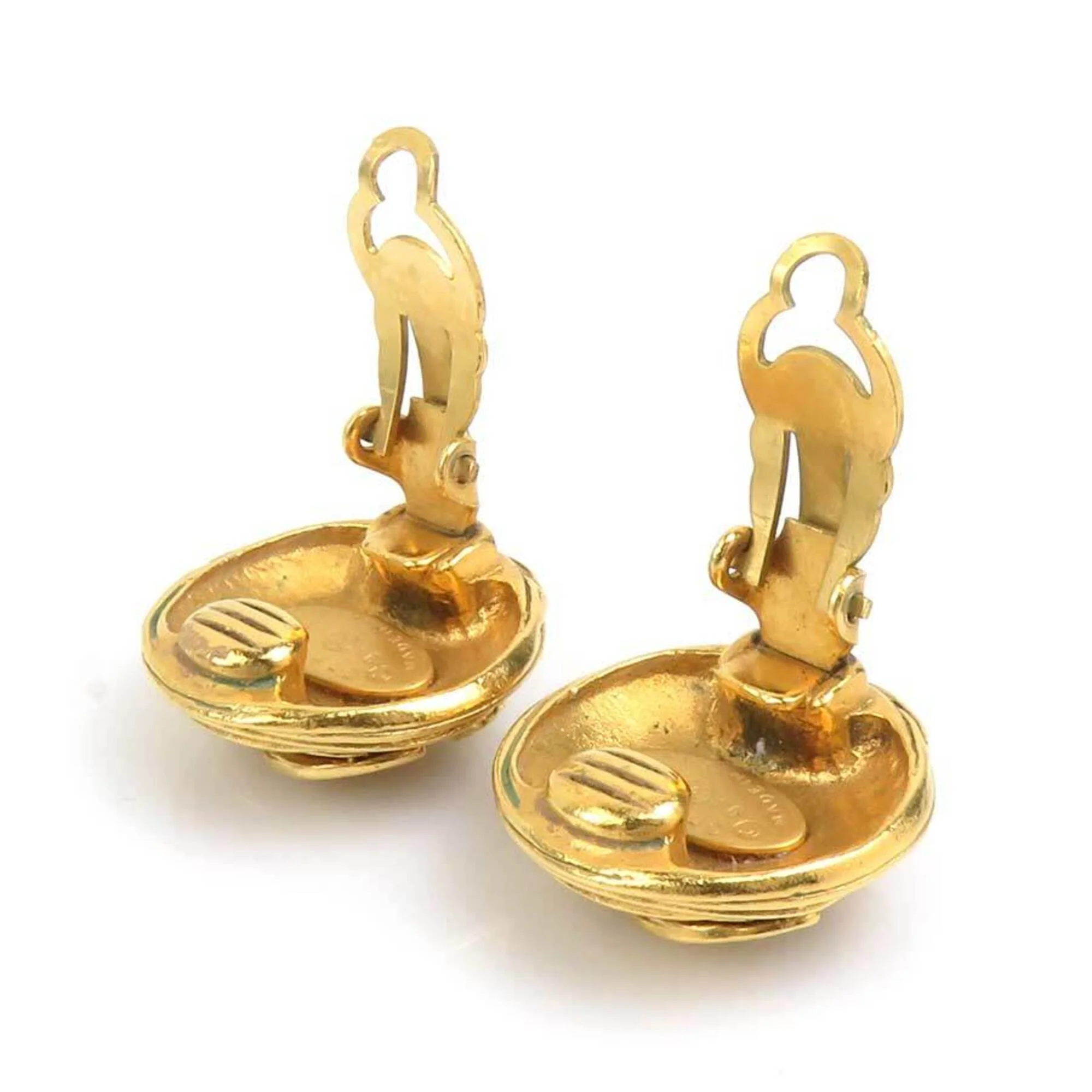 CC Logo Clip-On Earrings Gold-Tone Metal Gold-Tone Metal - Image 7