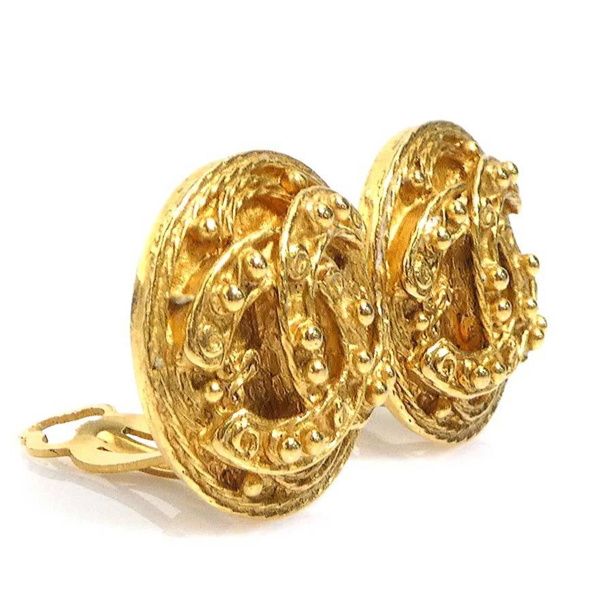 CC Logo Clip-On Earrings Gold-Tone Metal Gold-Tone Metal - Image 2
