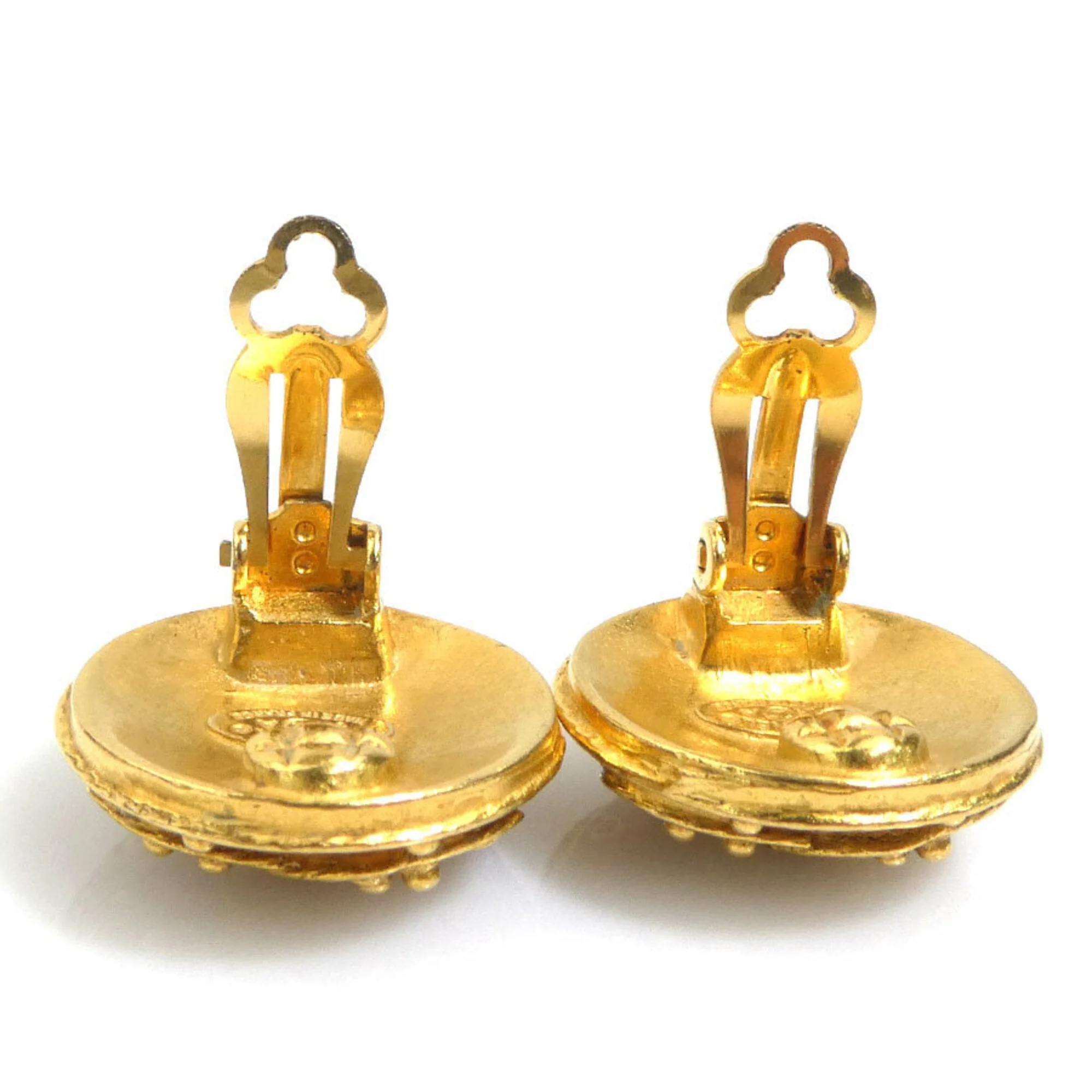 CC Logo Clip-On Earrings Gold-Tone Metal Gold-Tone Metal - Image 4