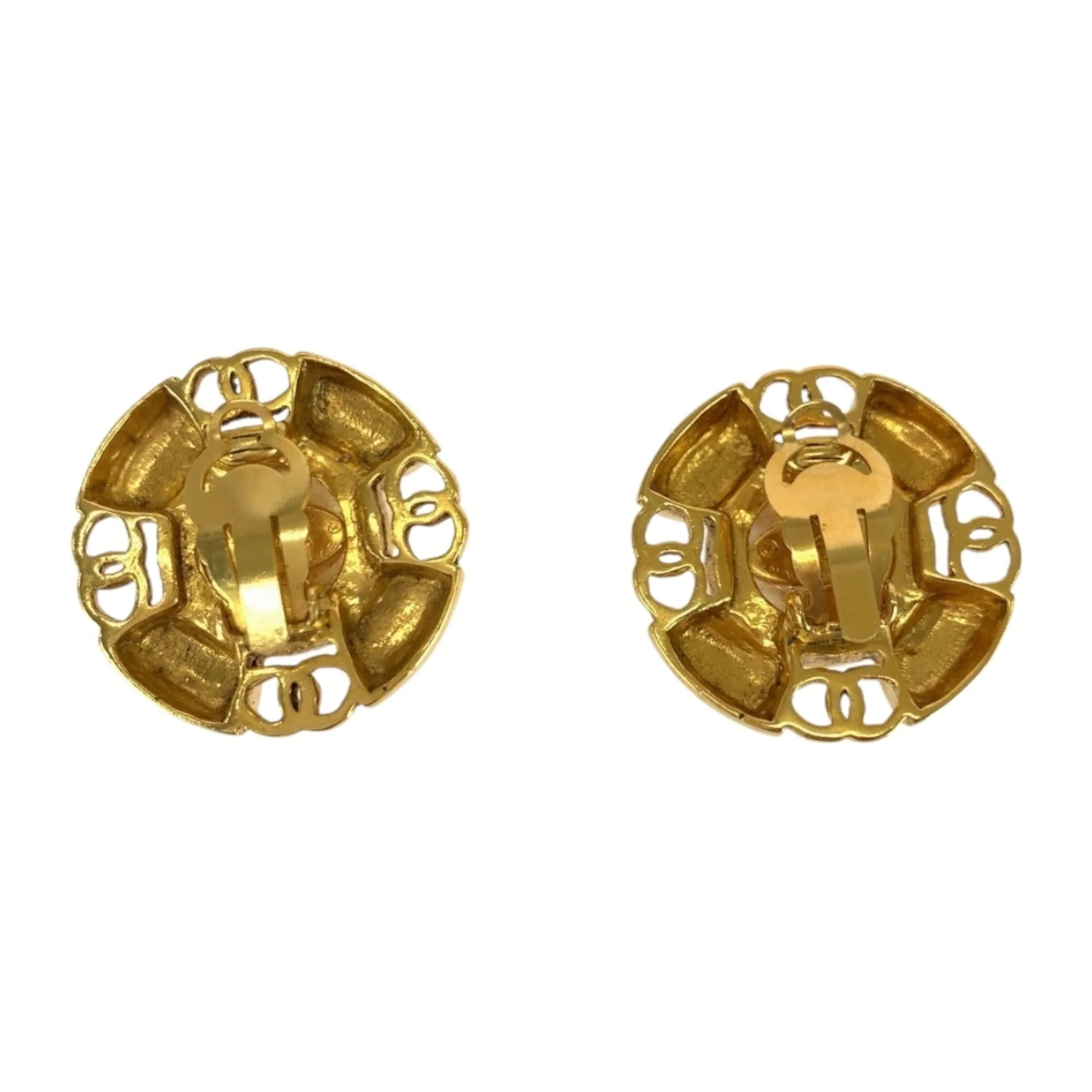 CC Logo Clip-On Earrings Gold-Tone Metal Gold-Tone Metal - Image 2