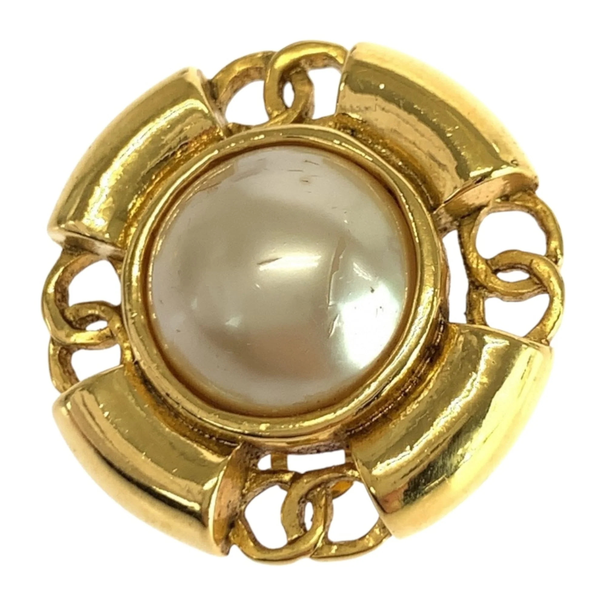 CC Logo Clip-On Earrings Gold-Tone Metal Gold-Tone Metal - Image 3