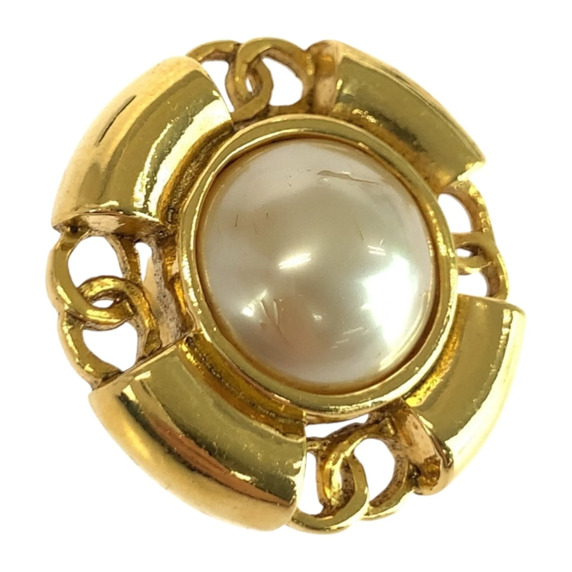 CC Logo Clip-On Earrings Gold-Tone Metal Gold-Tone Metal - Image 4