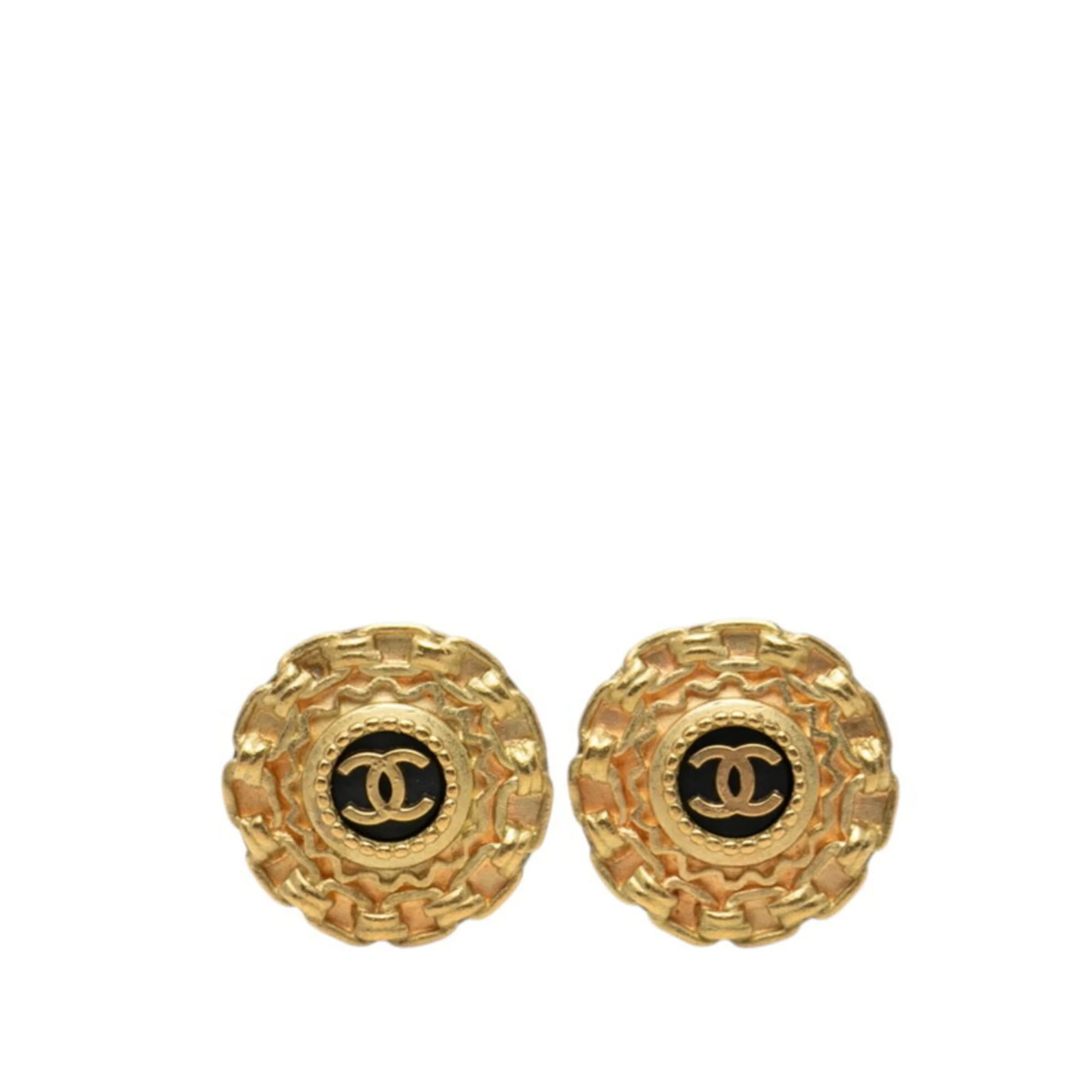 CC Logo Clip-On Earrings Gold-Tone Metal Gold-Tone Metal