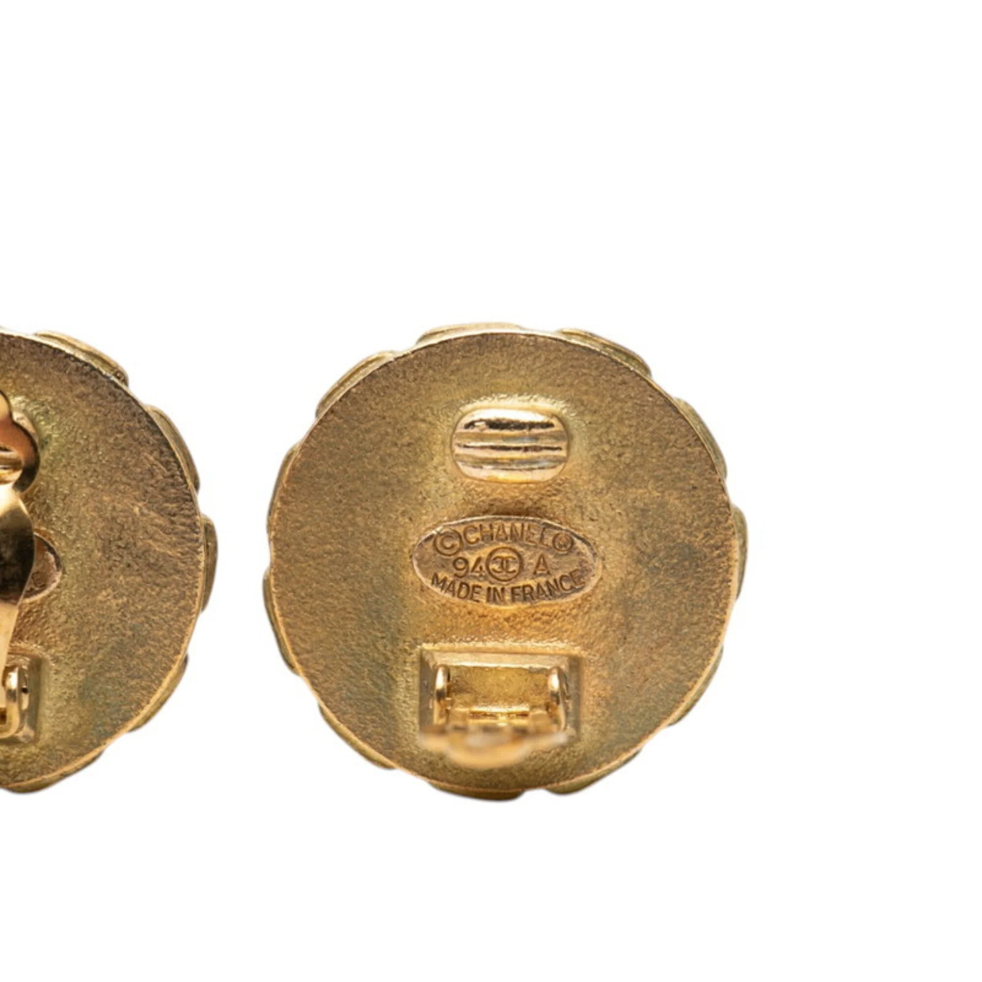 CC Logo Clip-On Earrings Gold-Tone Metal Gold-Tone Metal - Image 3