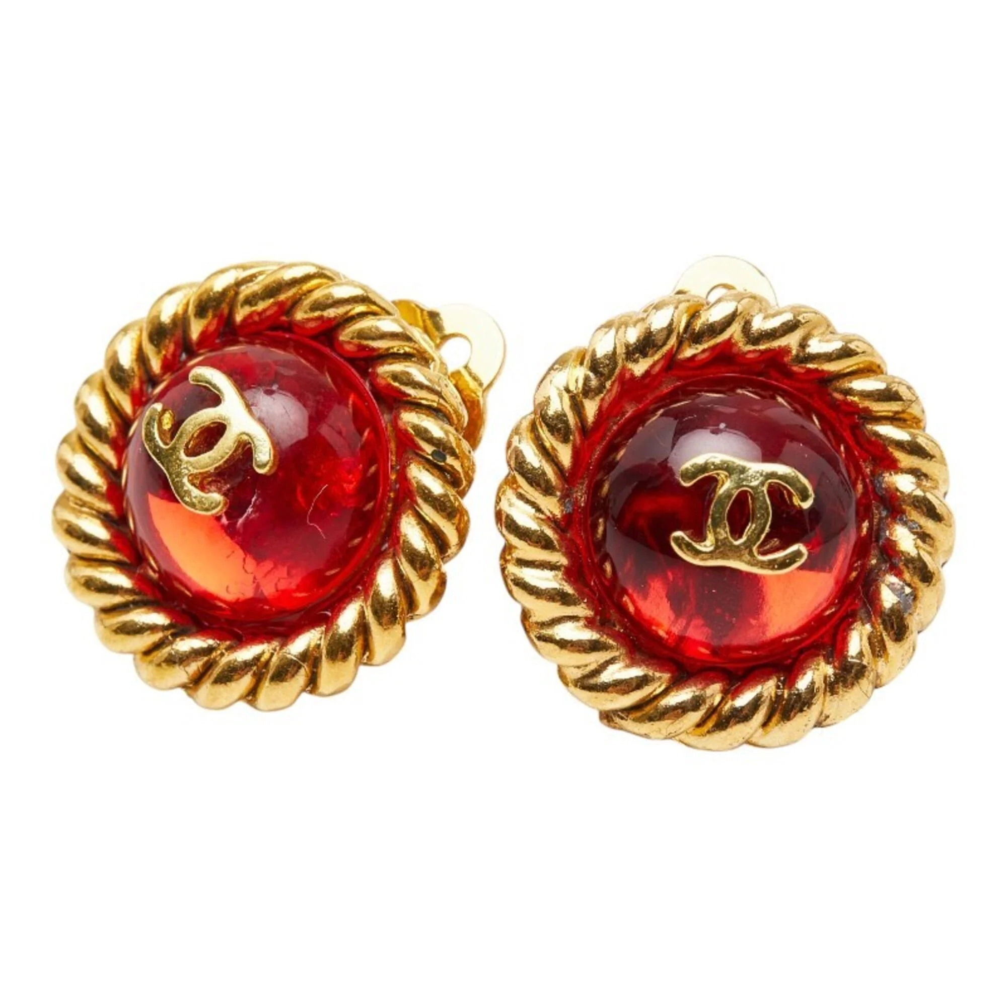 CC Logo Clip-On Earrings Metal