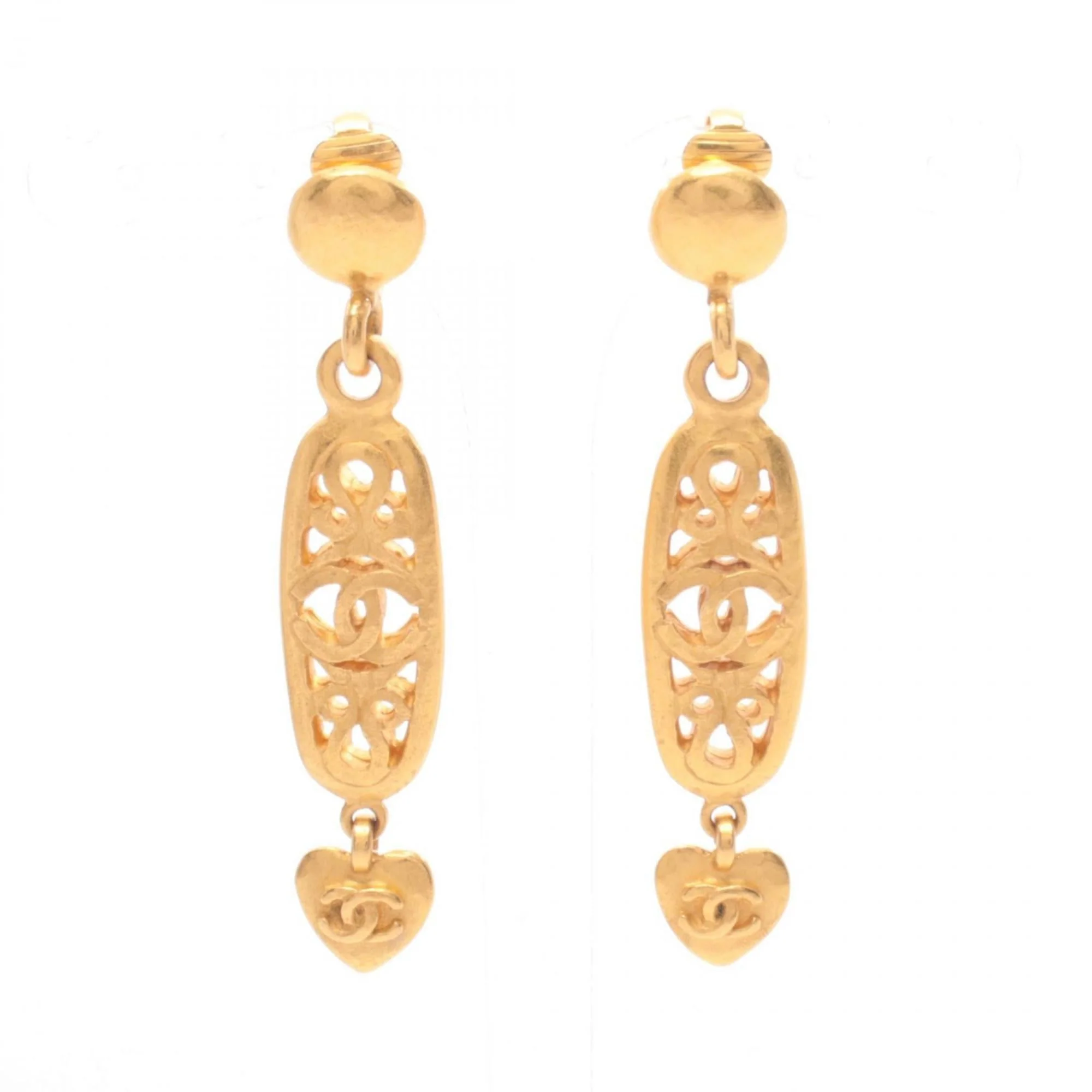 CC Logo Clip-On Earrings Metal Gold-Tone Metal
