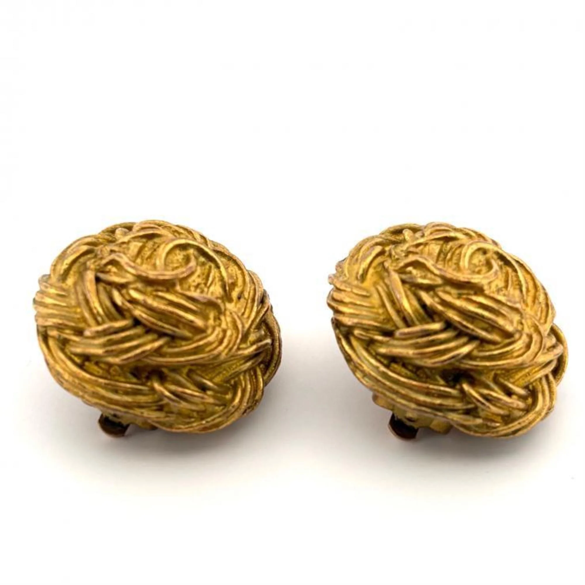 CC Logo Clip-On Earrings Metal Gold-Tone Metal - Image 2