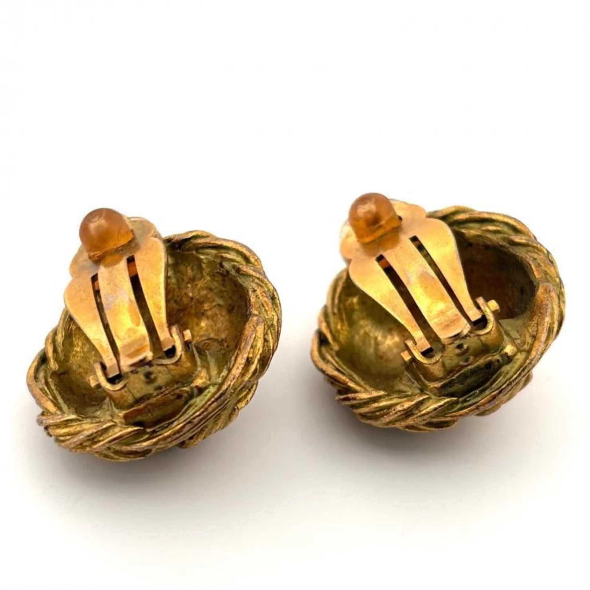 CC Logo Clip-On Earrings Metal Gold-Tone Metal - Image 3